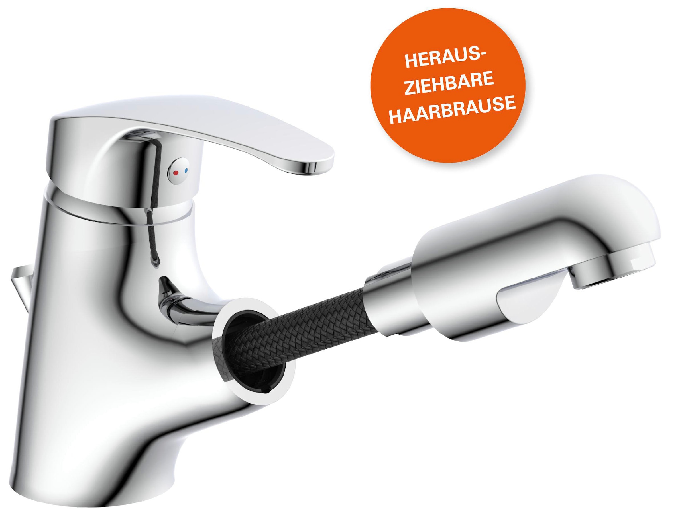 Eisl Robinetterie de salle de bain »VICO« avec barre de traction, robinet avec garniture d'écoulement, mitigeur, chromé