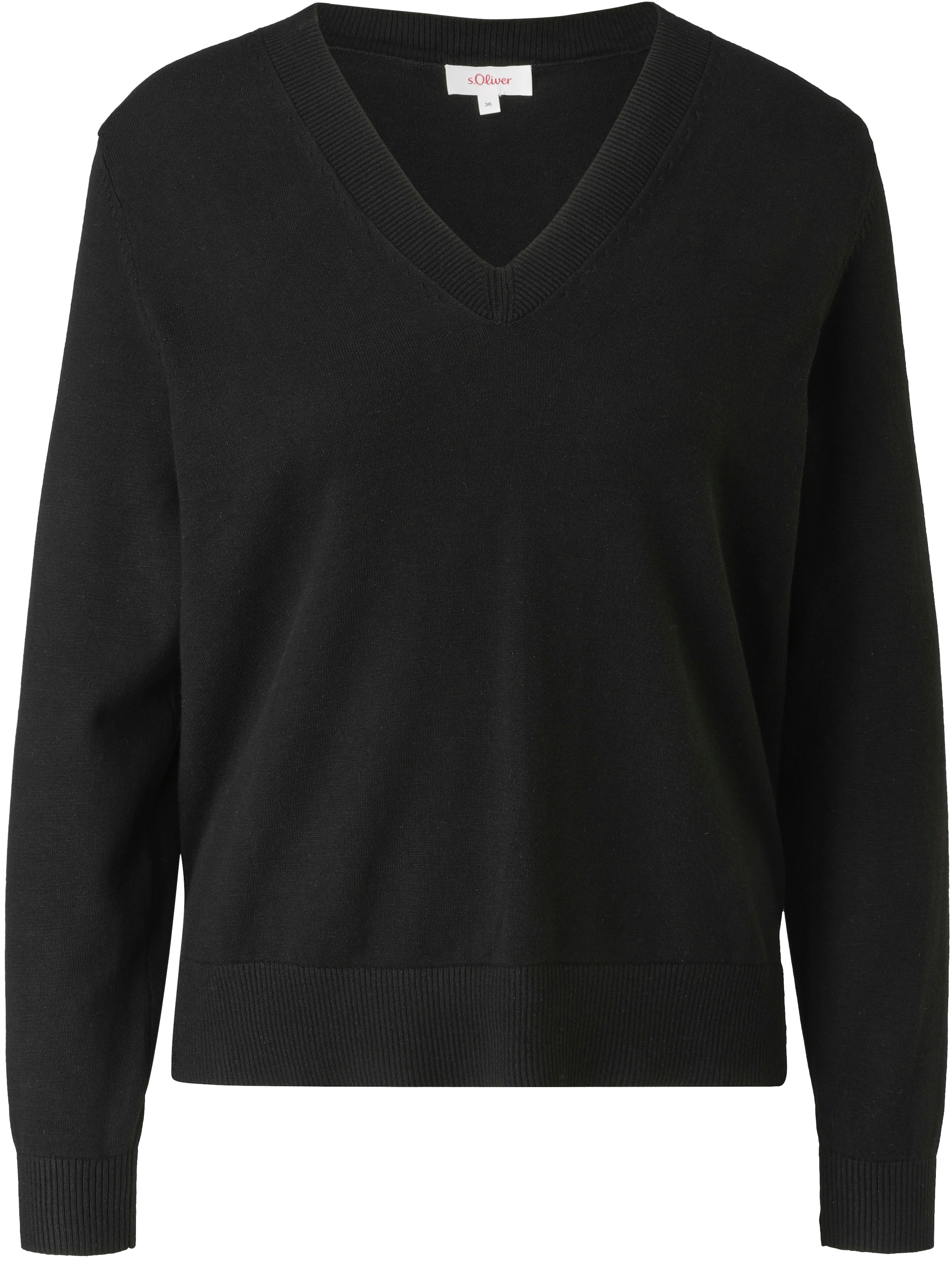 s.Oliver V-Ausschnitt-Pullover, im legeren Look