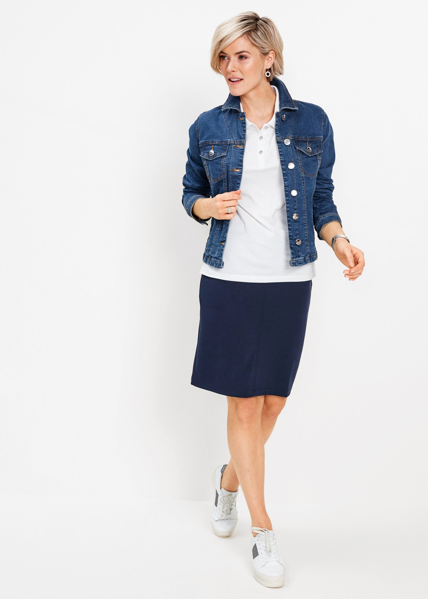 bonprix Polo figurumspielende Passform, Kurzarm-Design, Polokragen