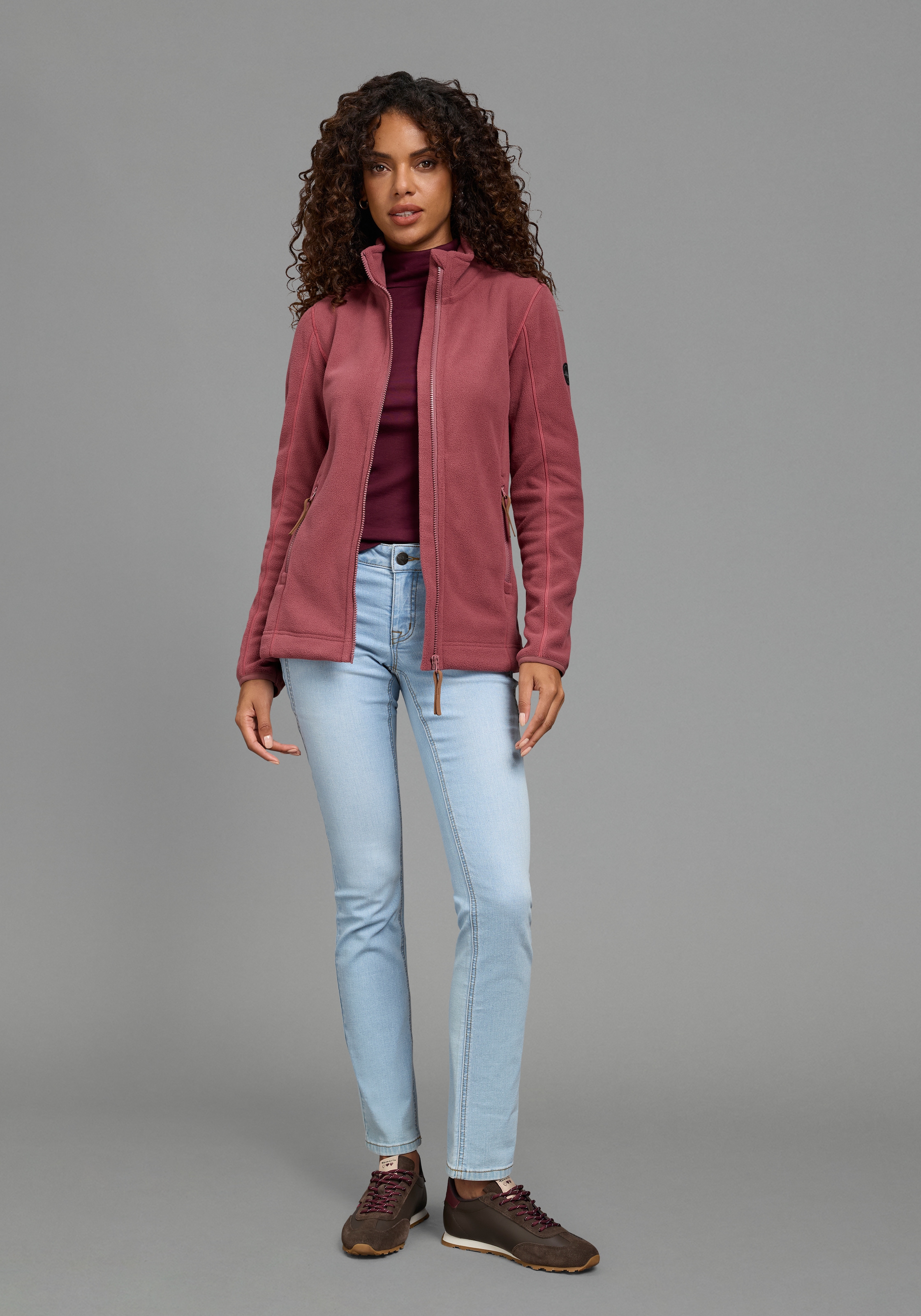 Polarino Veste polaire sans capuche pour les jours froids, en polaire, look décontracté,