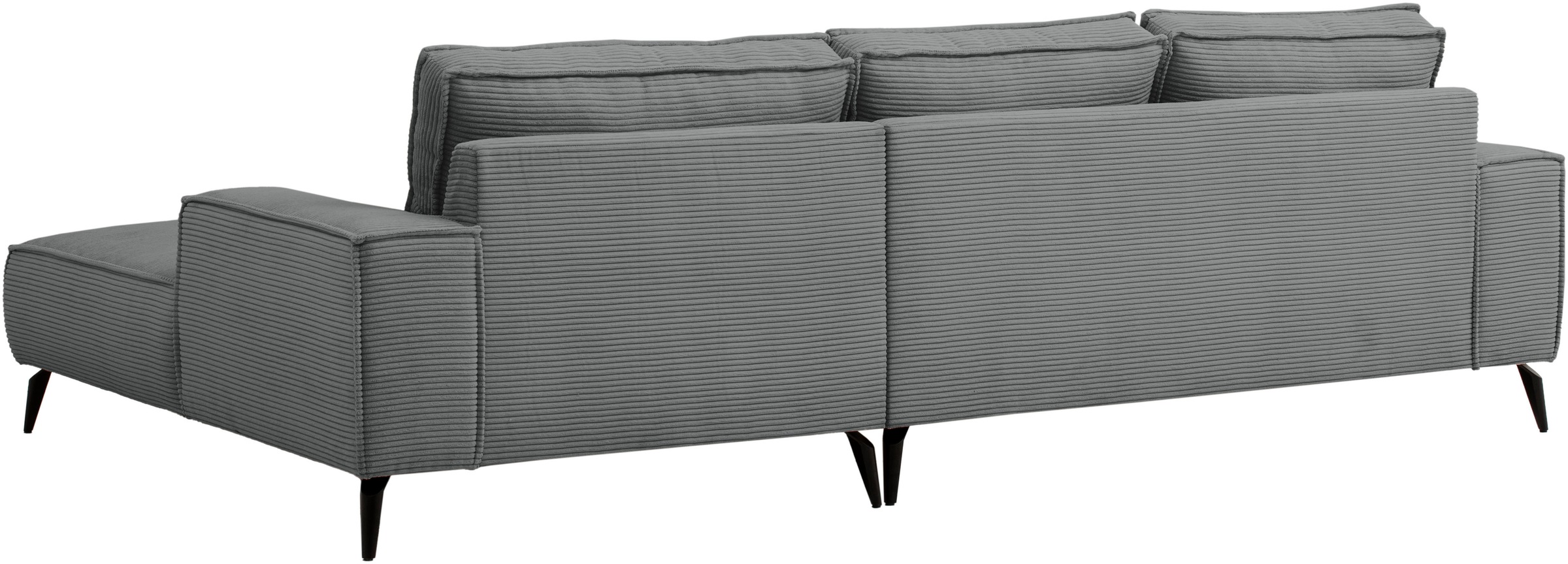 andas Ecksofa »TVINNU, L-Form in Cord, Sofa«, wahlweise Recamiere rechts/links, schwarze Füsse, bequemer Sitzkomfort