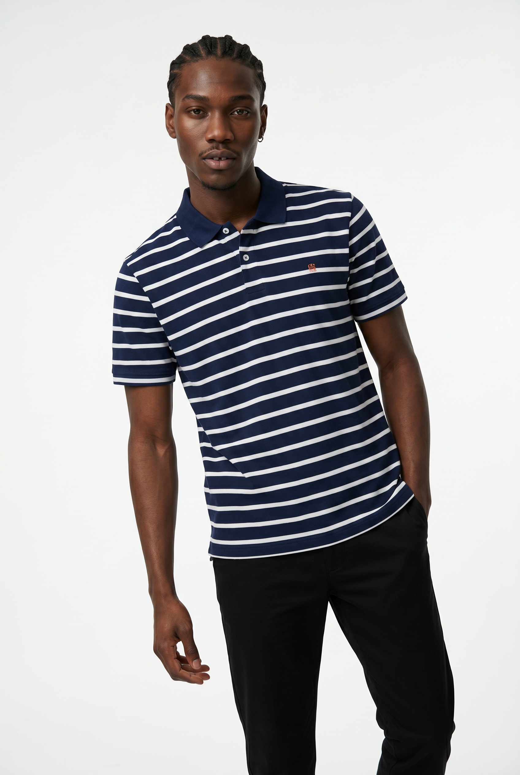 Image of Jack & Jones Poloshirt "JPRBLUADAM SS STRIPED POLO" mit Streifen Muster