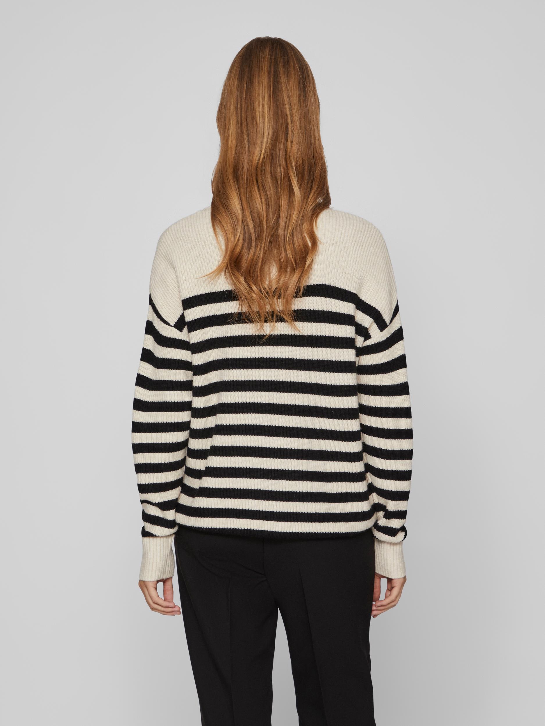 Vila Rundhalspullover »VIRIL RIB STRIPE L/S KNIT TOP - NOOS«