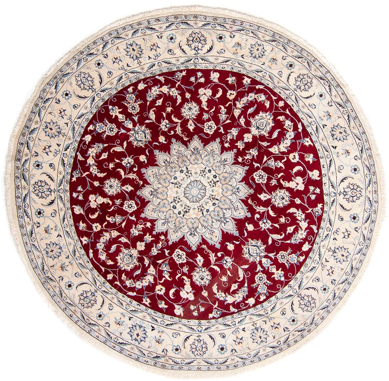 Image of morgenland Orientteppich »Perser - Nain rund - 253 x 253 cm - dunkelrot«, rund, 10 mm Höhe, Wohnzimmer, Handgeknüpft, Einzelstück mit Zertifikat bei Ackermann Versand Schweiz