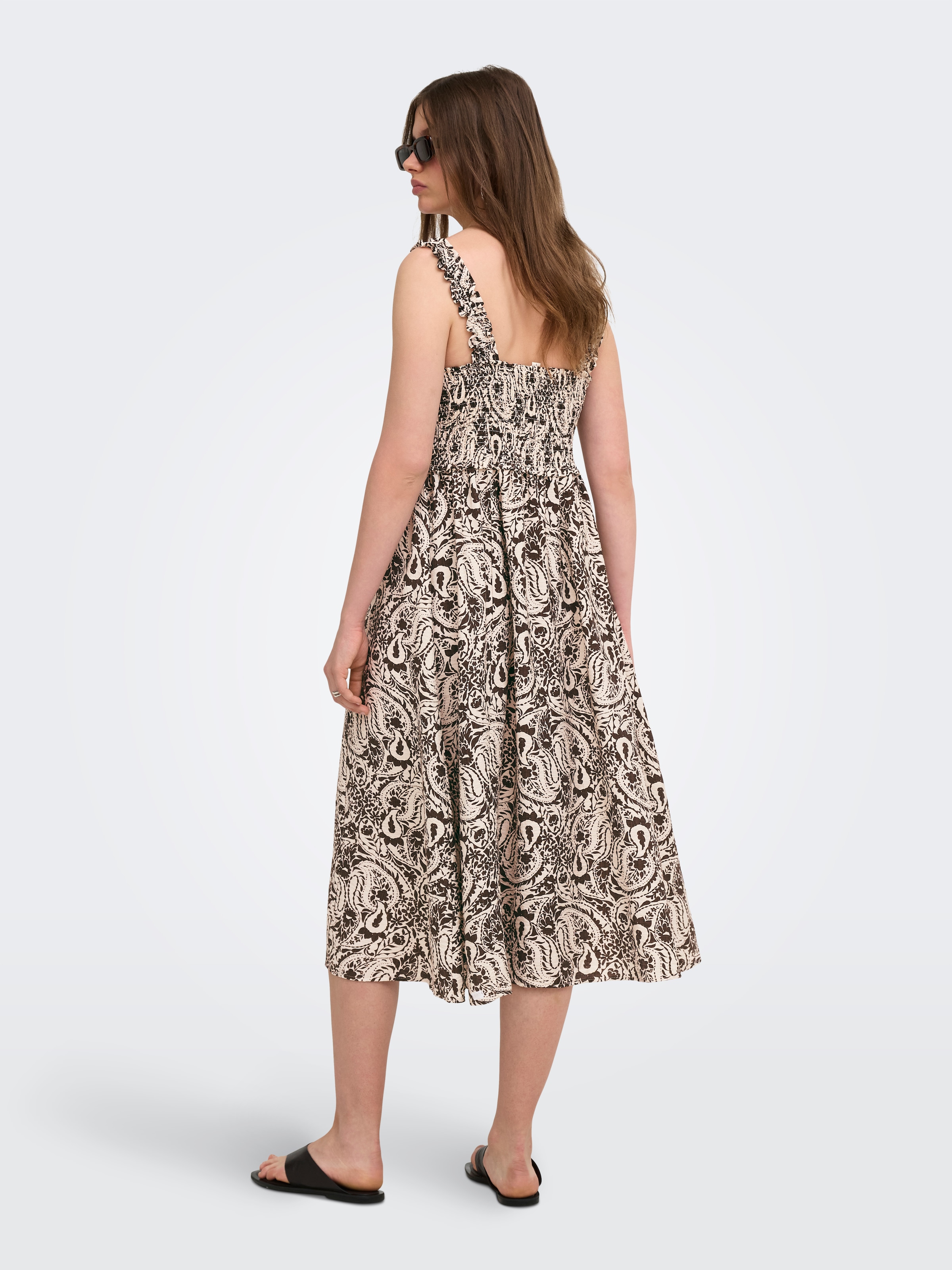 ONLY Druckkleid »ONLLUMIRA S/L LONG SMOCK DRESS WVN EX« Viskosemischung, regular fit