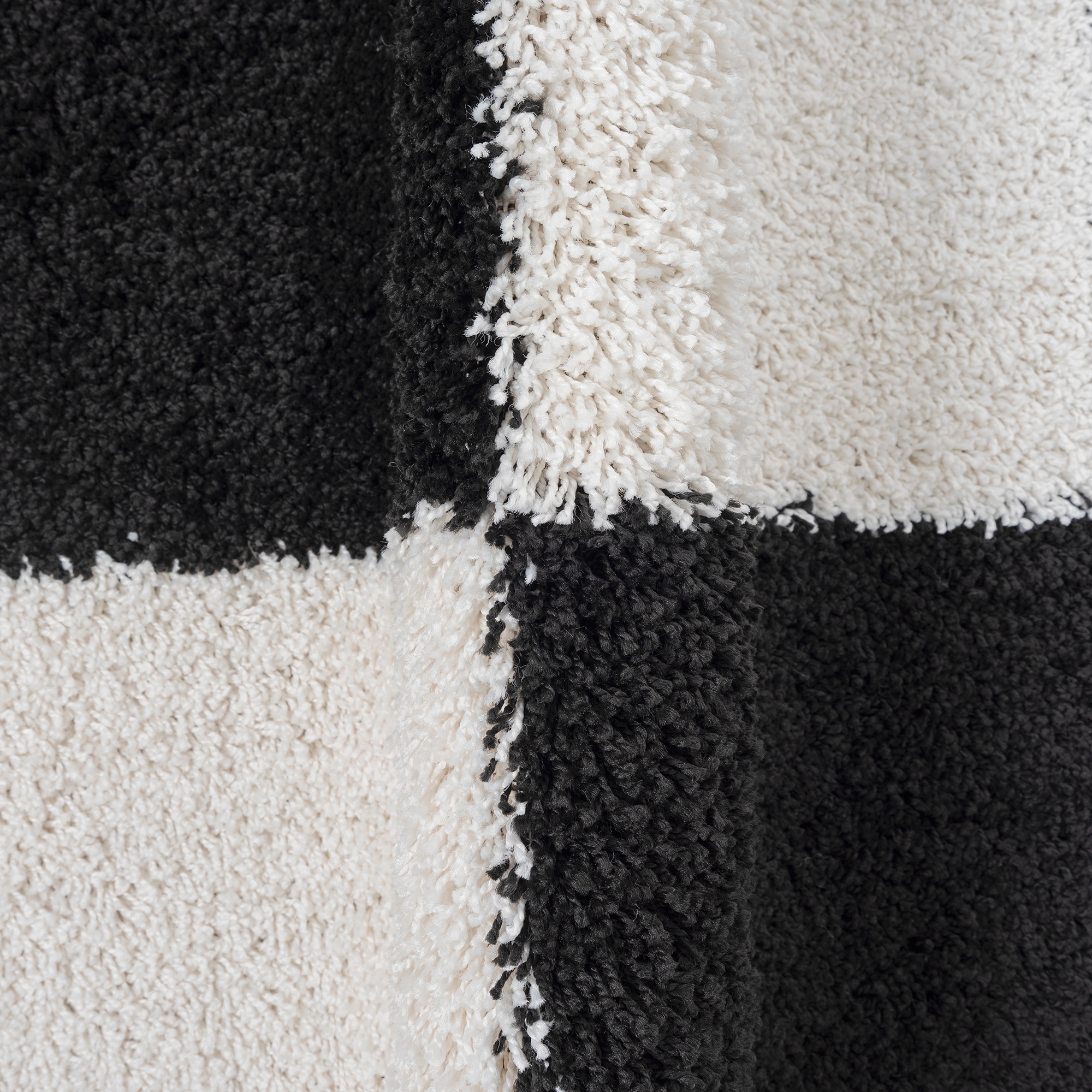 Sanat Hochflor-Teppich »Milano 1250 , auch als Läufer und in Rund« rechteckig 30 mm Höhe Hochflor, Shaggy, Karo, Wohnzimmer, Schlafzimmer