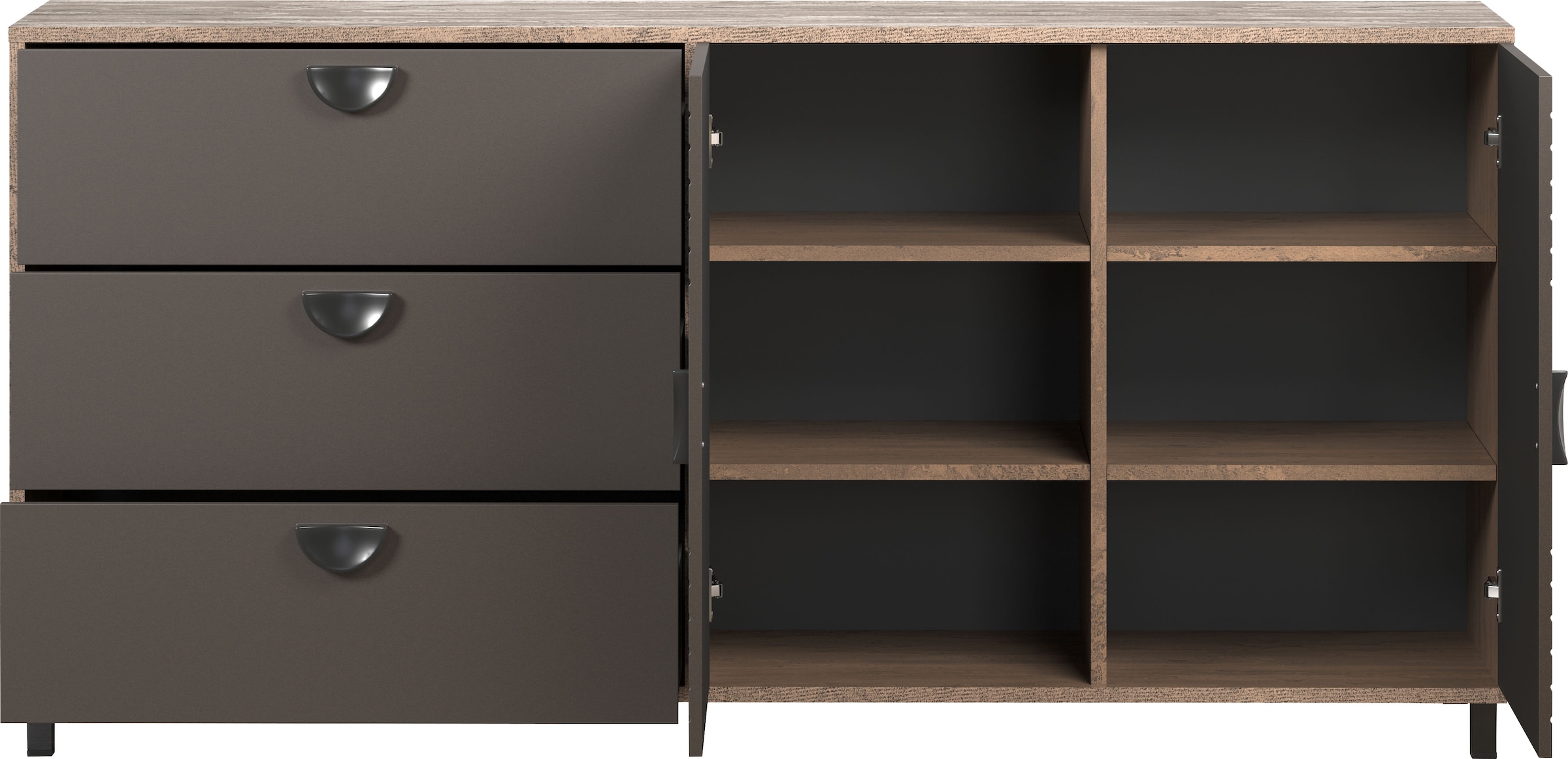 INOSIGN Sideboard »Fusion« 1 Stk. tlg. Kommode mit markantem Kreismuster - Antikoptik - (B/T/H) 176/42/86 cm