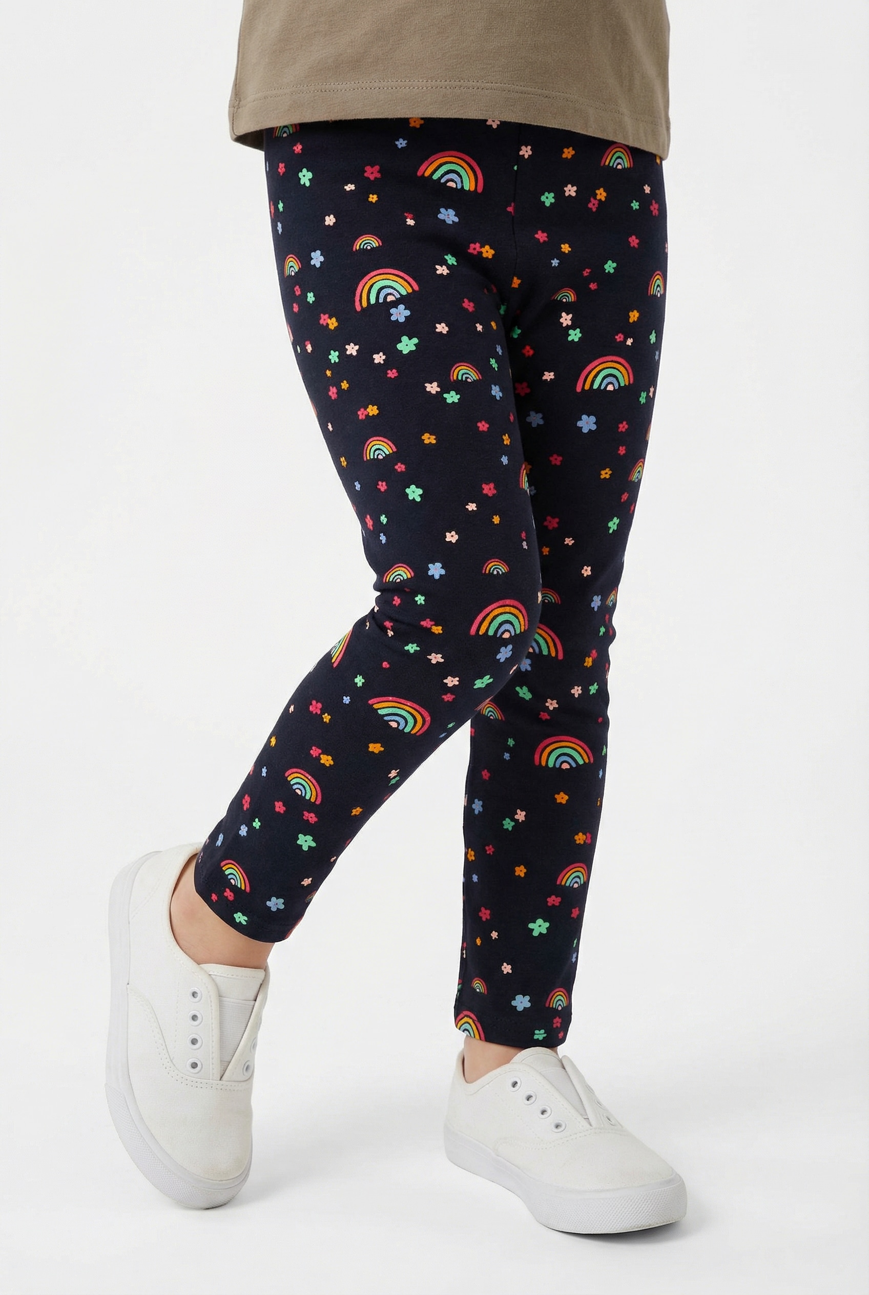 Image of happy girls Strickleggings im tollen Allovermotiv