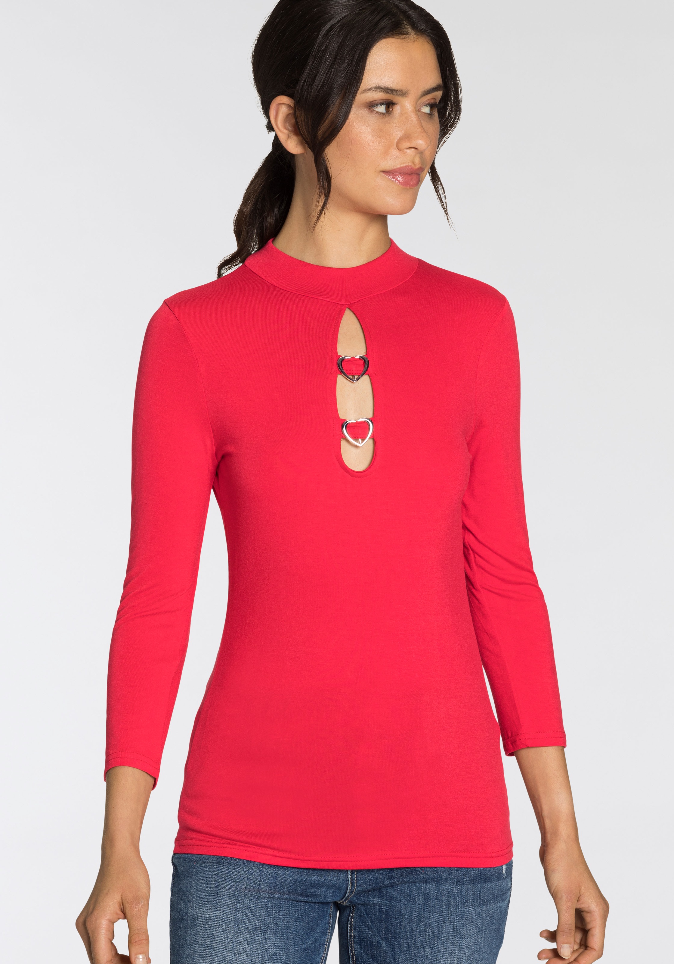 Image of Melrose Langarmshirt, mit Herz-Schnallen bei Ackermann Versand Schweiz