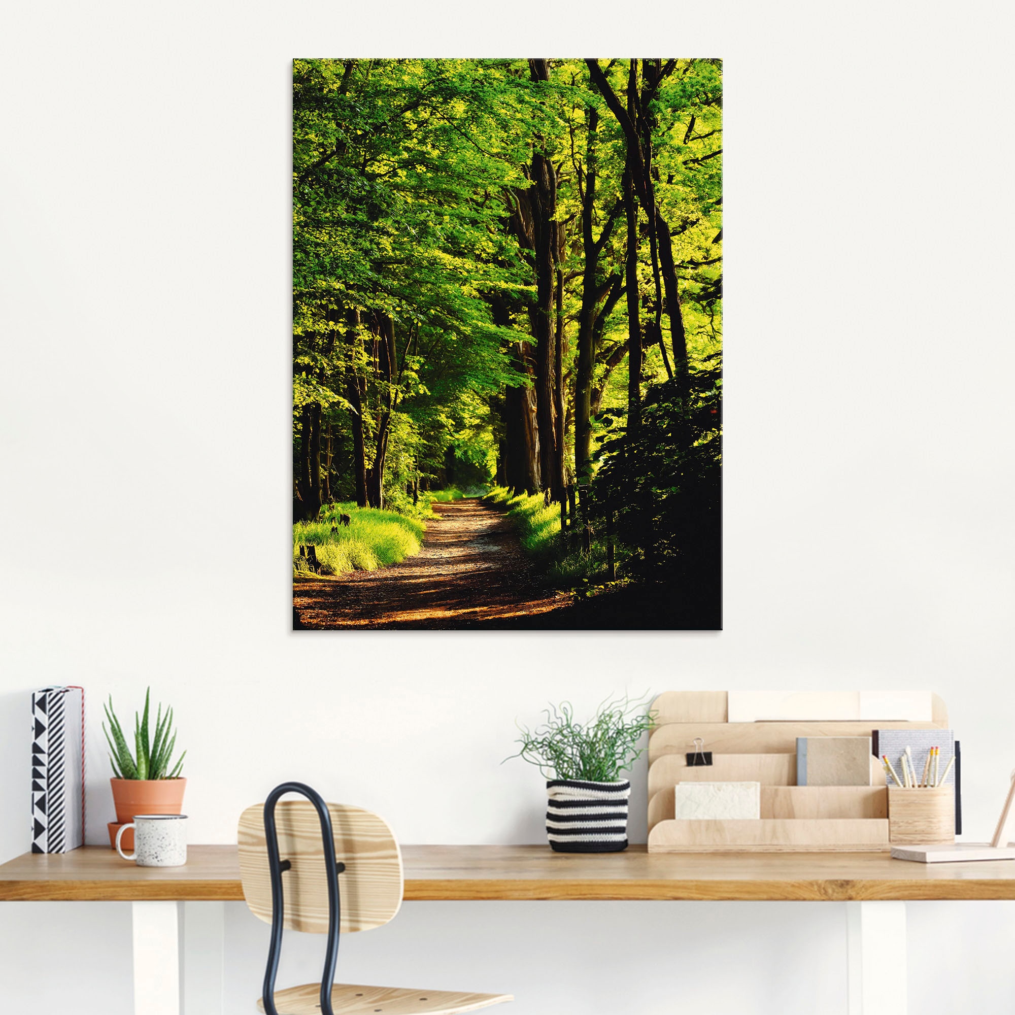 Artland Glasbild »Weg im Wald«, Wald, (1 St.), in verschiedenen Grössen