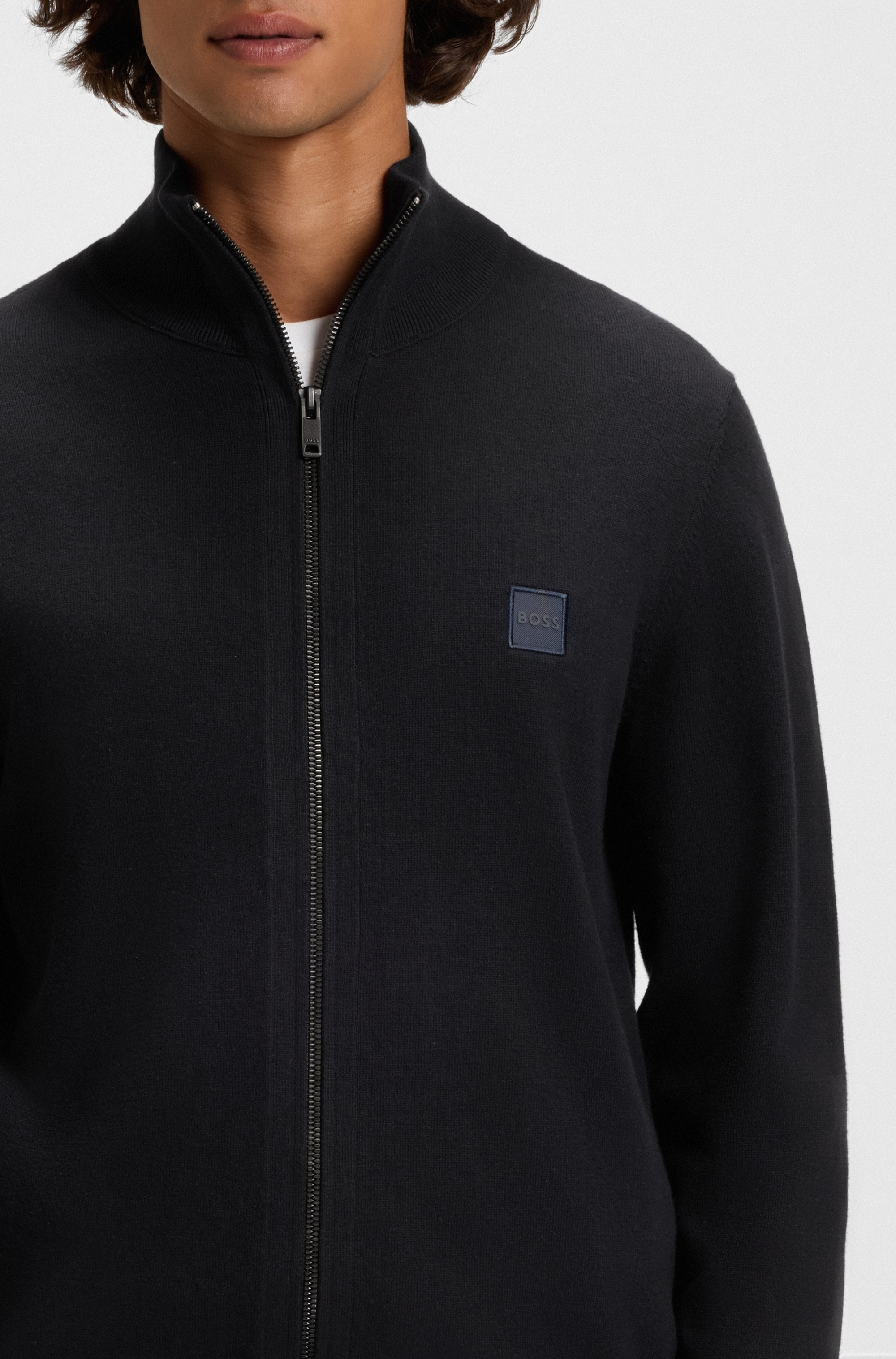 BOSS ORANGE Veste en tricot »Kanozip« mit Reissverschluss