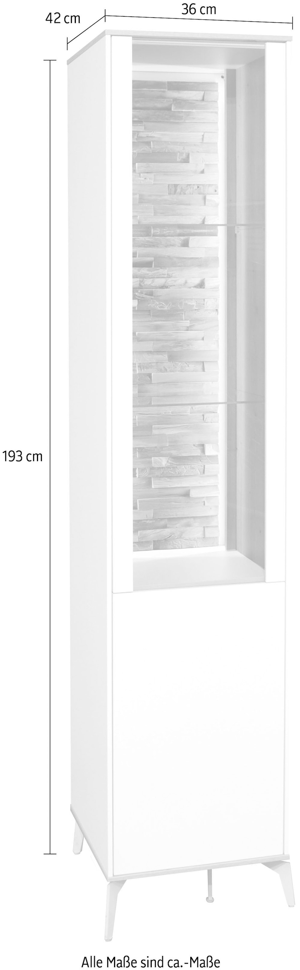 Mäusbacher Standvitrine »Faro« Faro Standvitrine B 43 cm, inkl. Beleuchtung, Push to open, Metallfüsse
