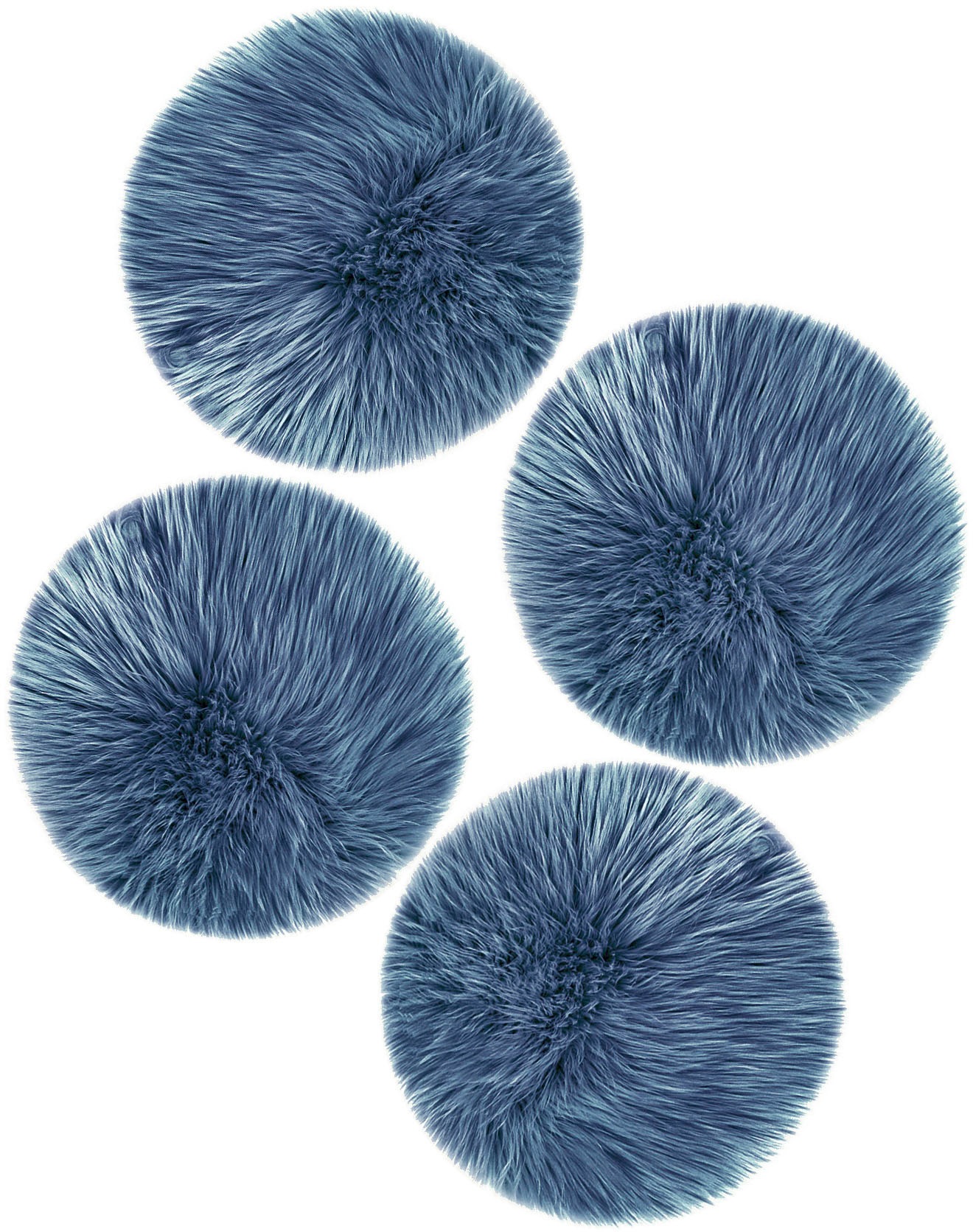 Home affaire Sitzkissen »Sitzauflage Dena«, 4er Set, Kunstfell, rund, Ø 35 cm, Esszimmer, Wohnzimmer