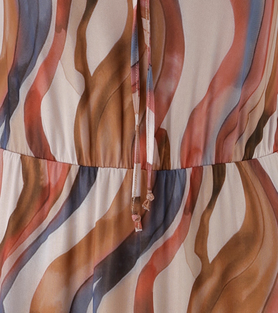 Aniston SELECTED Robe midi V-Ausschnitt mit Rüschen und Bindebändern - NEUE KOLLEKTION