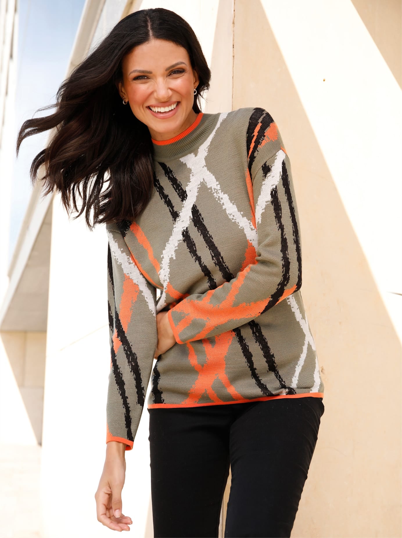 Stehkragenpullover »Rundhals-Pullover«