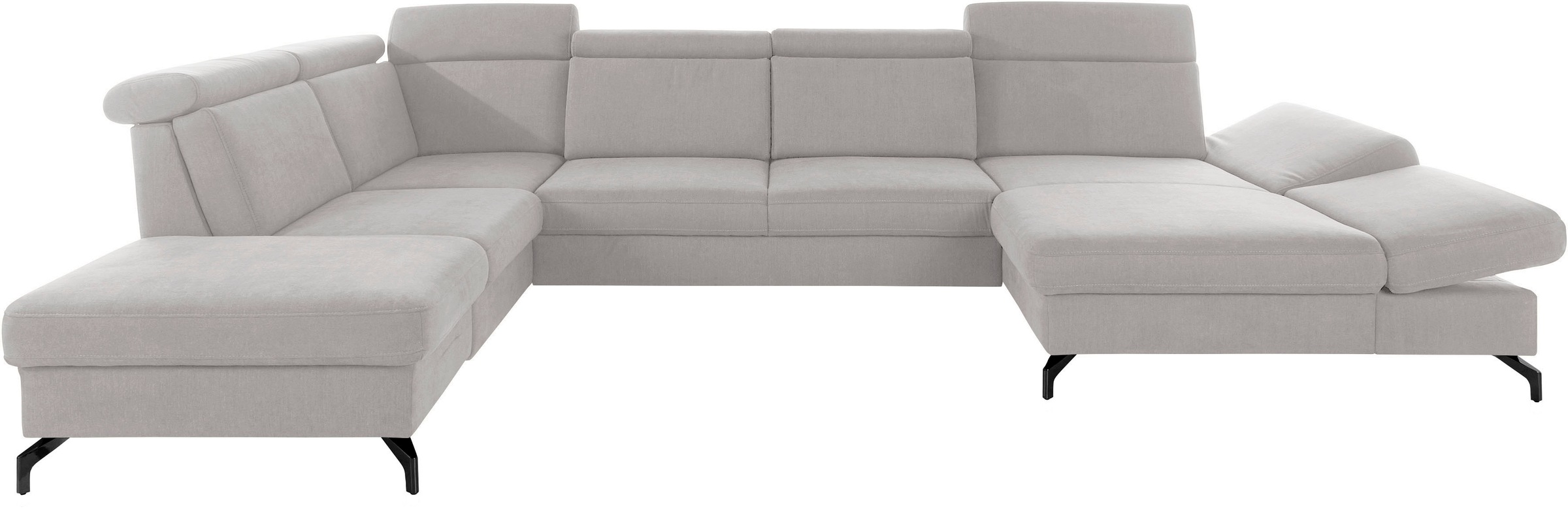sit&more Wohnlandschaft »Brisbane U-Form«, Fusshöhe 12 cm, inklusive Sitztiefen-, Armteil- und Kopfteilverstellung