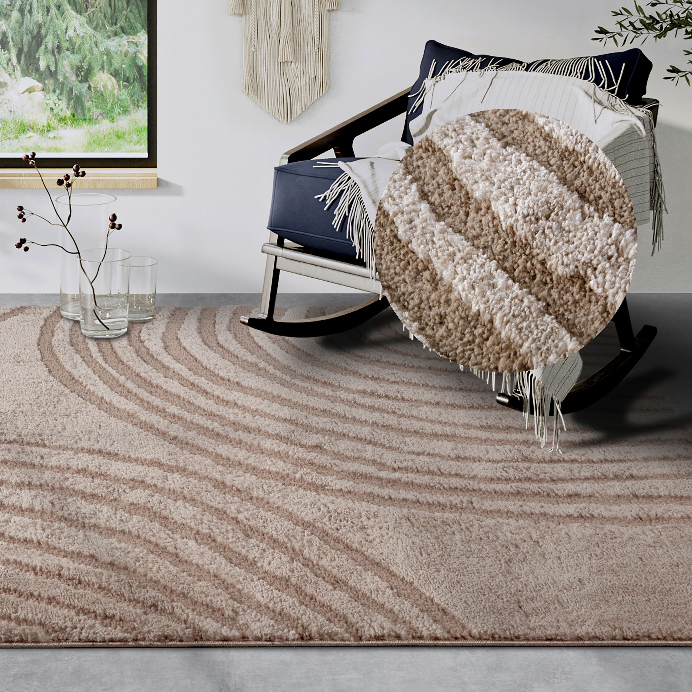 Image of ELLE DECORATION Designteppich "Pigment" rechteckig 18 mm Höhe Hochflor, Shaggy, Läufer, weich, Langflor, modern, Hoch Tief Effekt