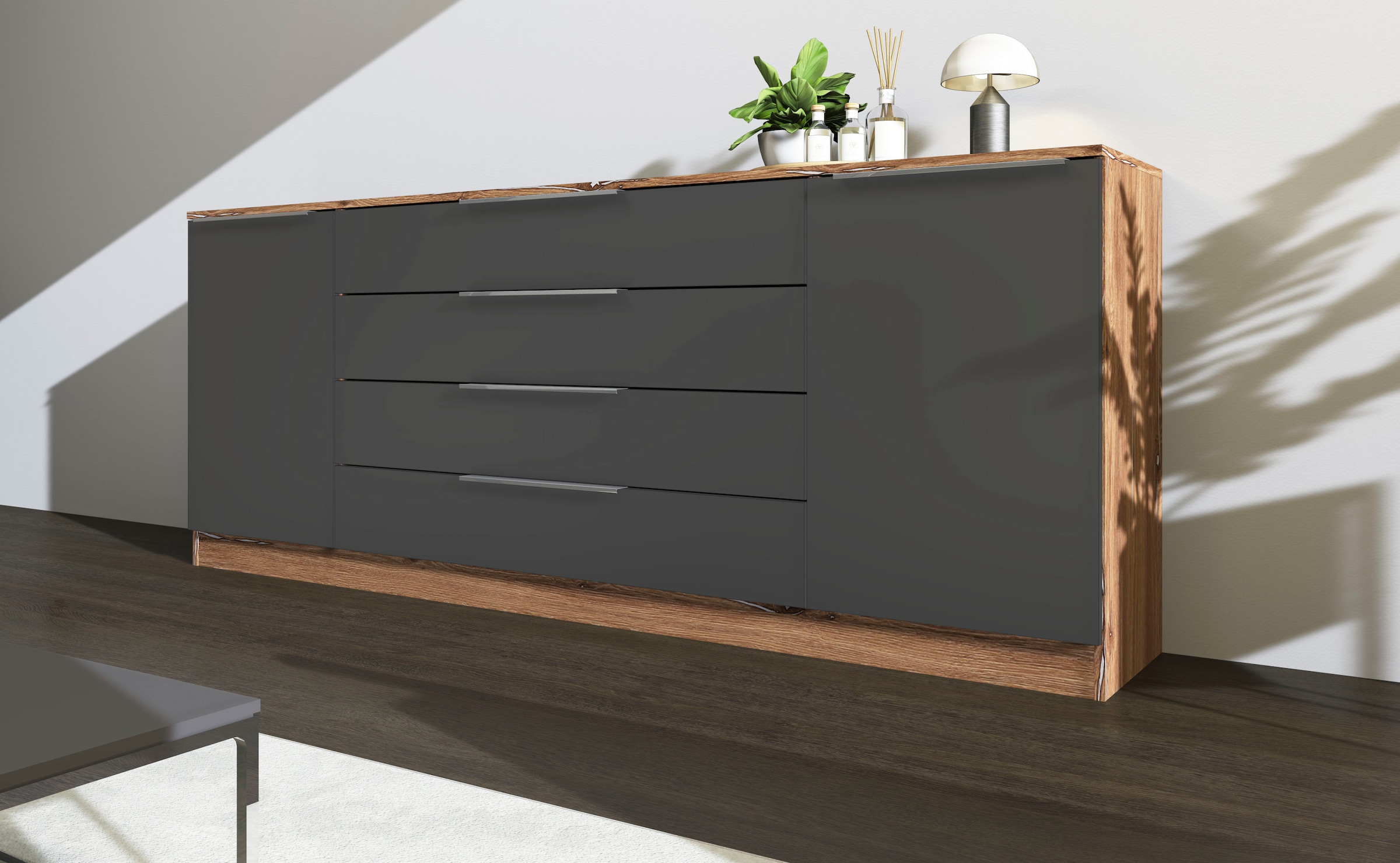 Image of borchardt Möbel Kommode "Oliva, Kommode mit Metallgriffen" Breite 200 cm, mit 4 Schubkästen