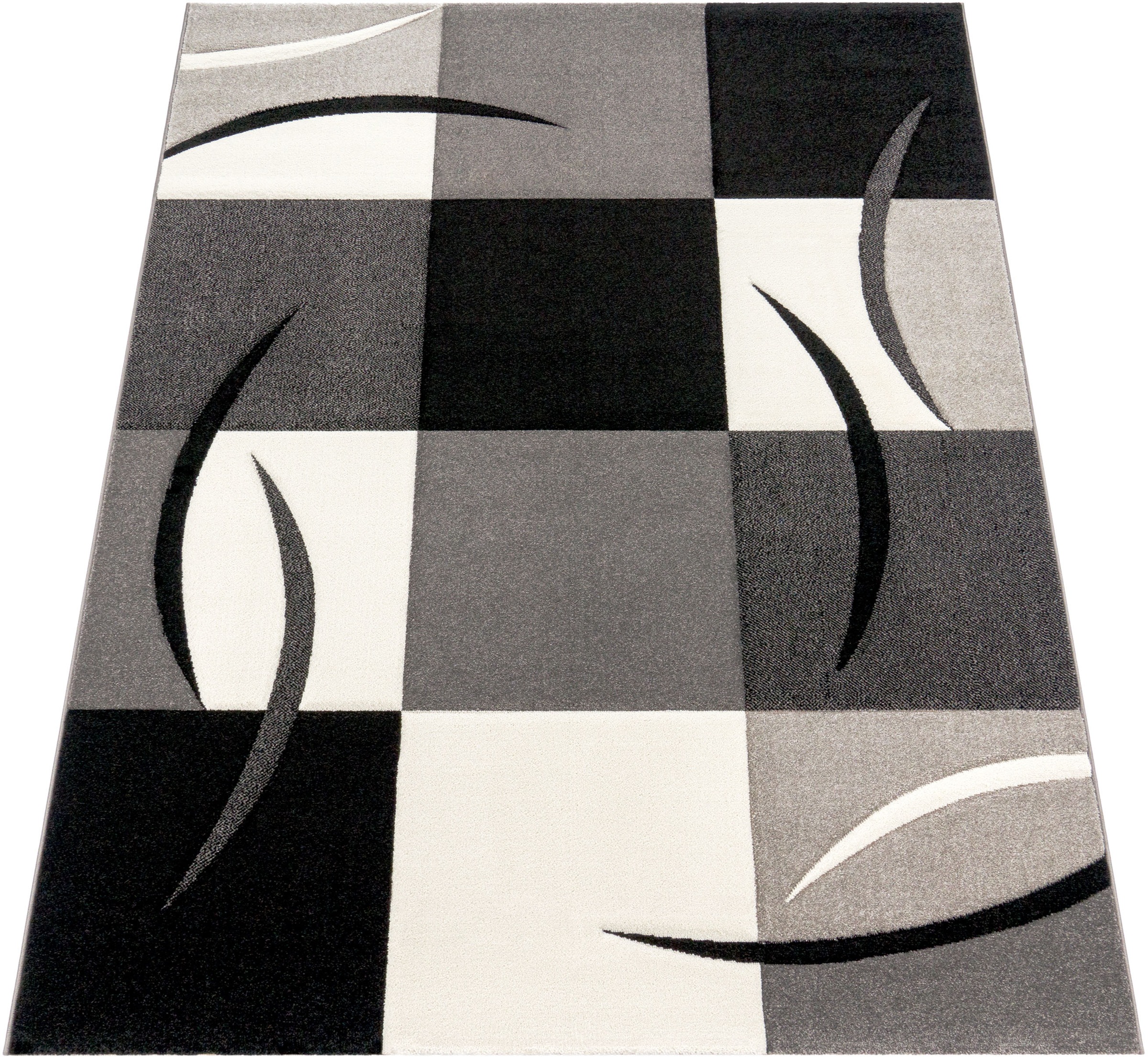 Image of Paco Home Teppich »Diamond 665«, rechteckig, 17 mm Höhe, Kurzflor, Karo Muster, 3D-Design, ideal im Wohnzimmer & Schlafzimmer bei Ackermann Versand Schweiz