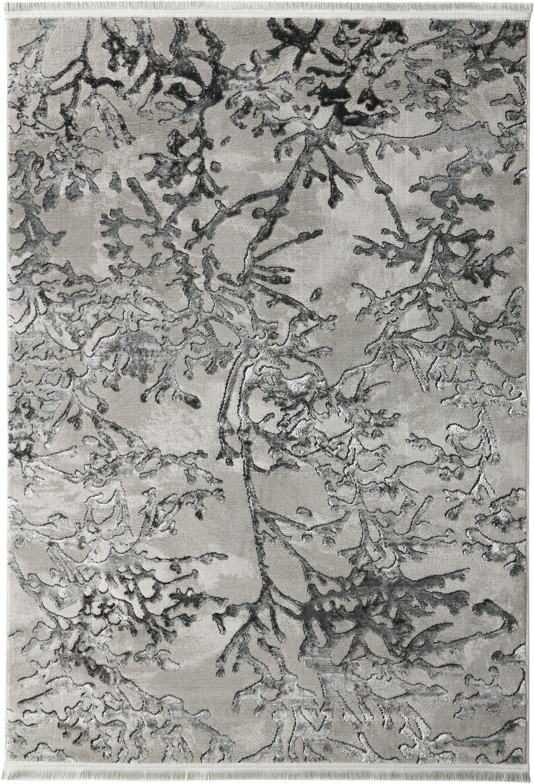 Image of RESITAL The Voice of Carpet Teppich »Delux 3340«, rechteckig, 12 mm Höhe, Kurzflor, modernes Design, Used Optik, mit Fransen, ideal im Wohnzimmer & Schlafzimmer bei Ackermann Versand Schweiz