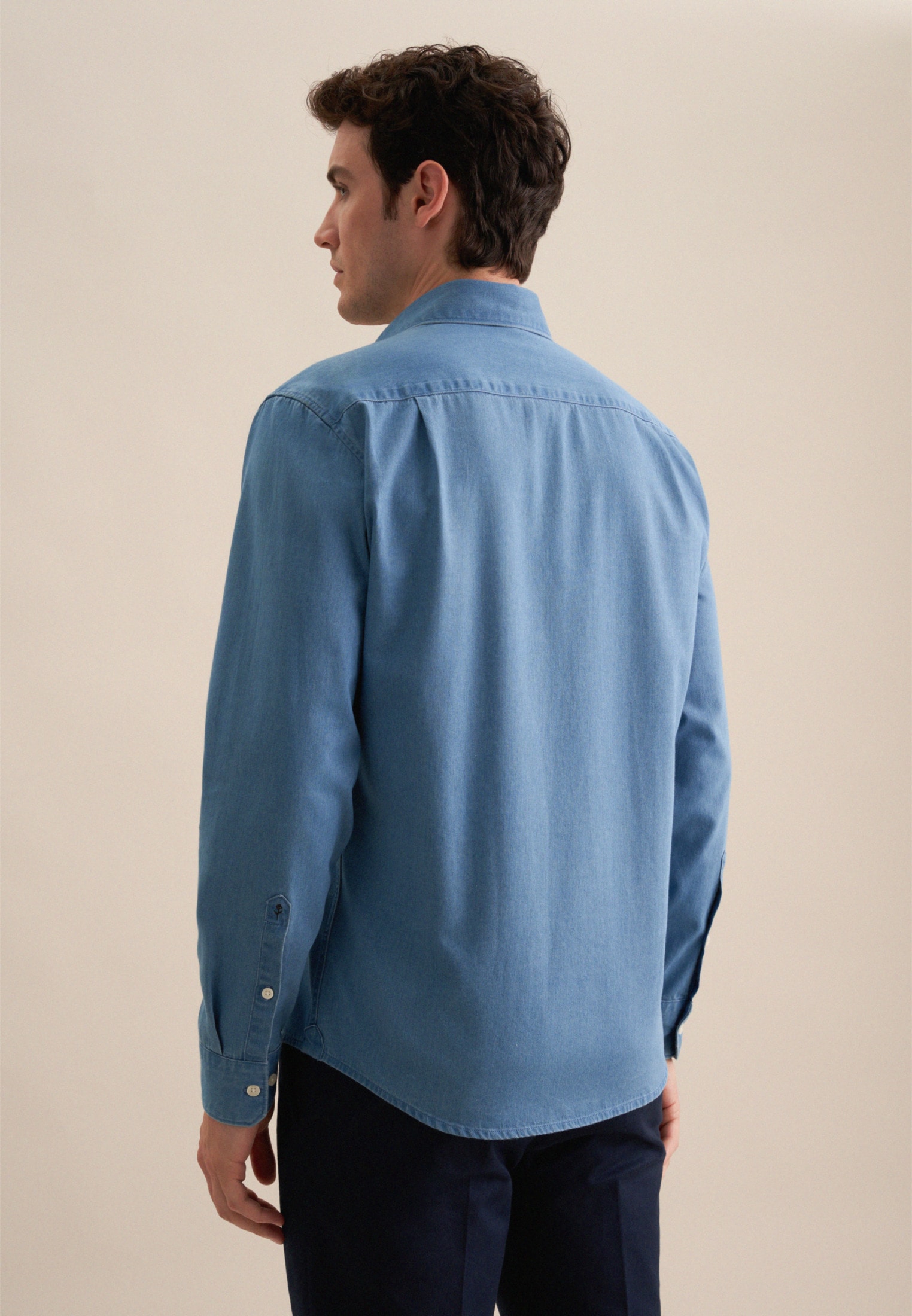 seidenstickerJeanshemd, Regular Kentkragen Denim