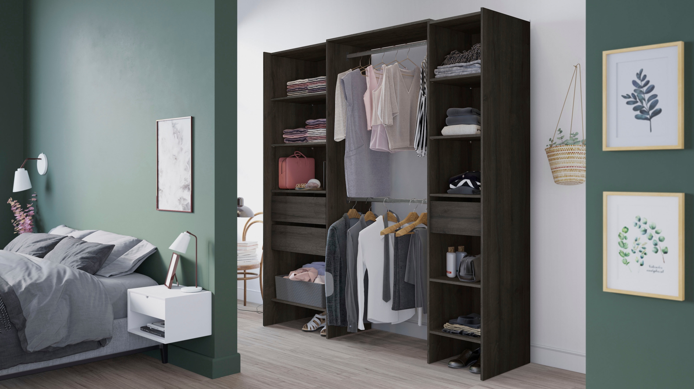 Demeyere GROUP Armoire vestiaire »MIAMI Schranckinneneinrichtung vergrösserbar« Extensible jusqu'à une largeur de 190 cm