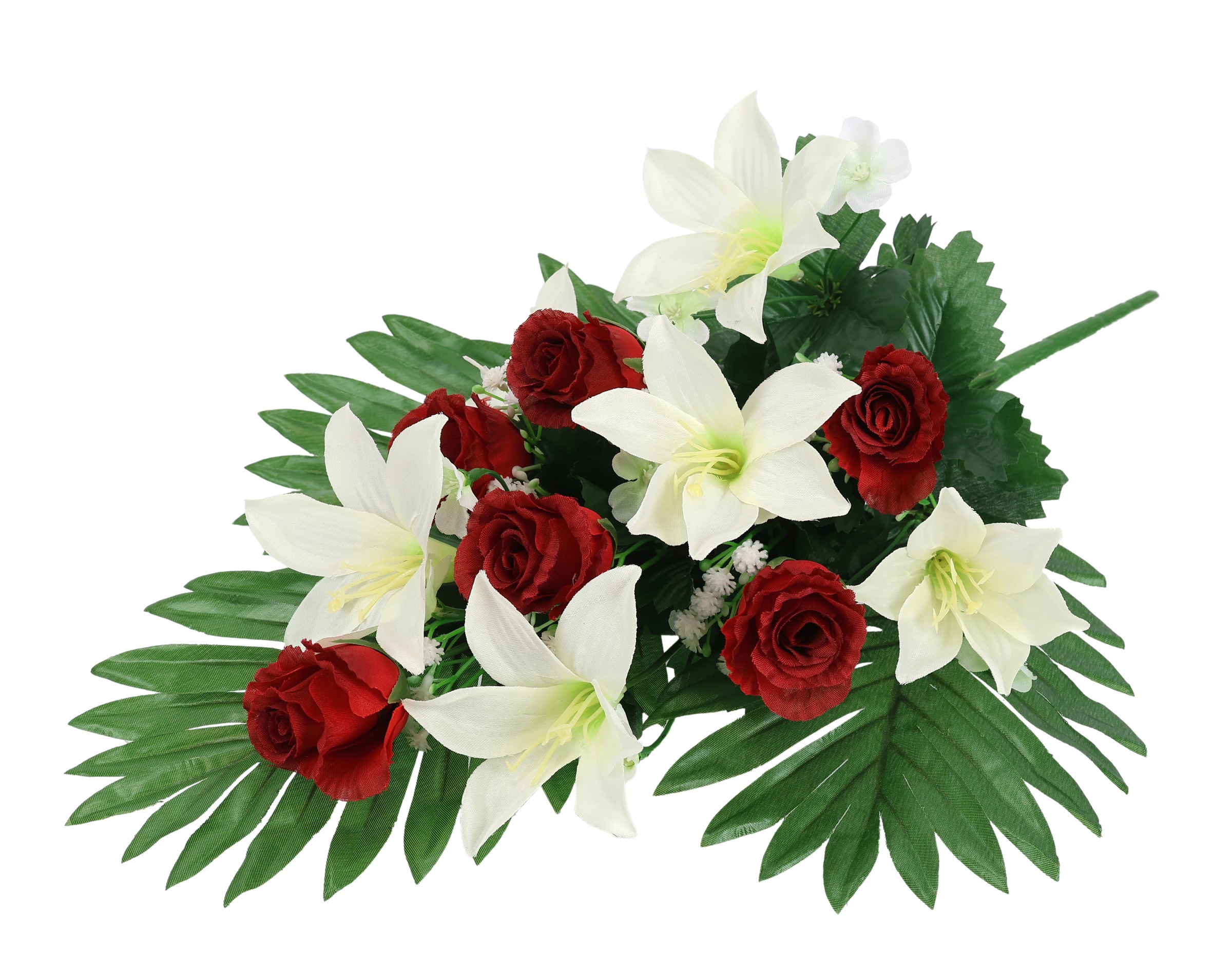 I.GE.A. Kunstblume »Aufleger Rosen/Lilien«, Bouquet Strauss Blume Tischdeko Deko Grabdeko Grableger Grabschmuck