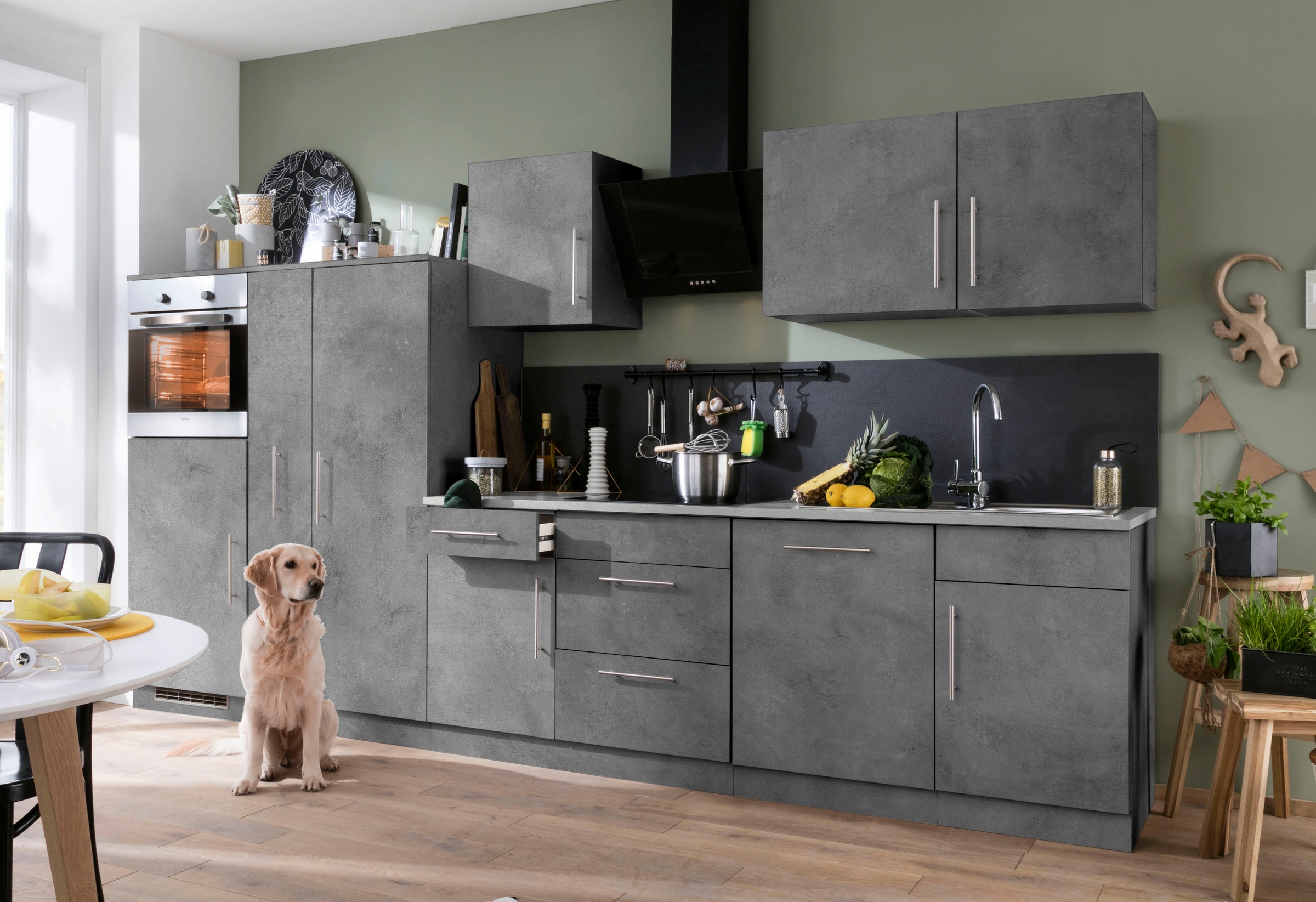 wiho Küchen Küchenzeile »Cali« ohne E-Geräte, Breite 310 cm