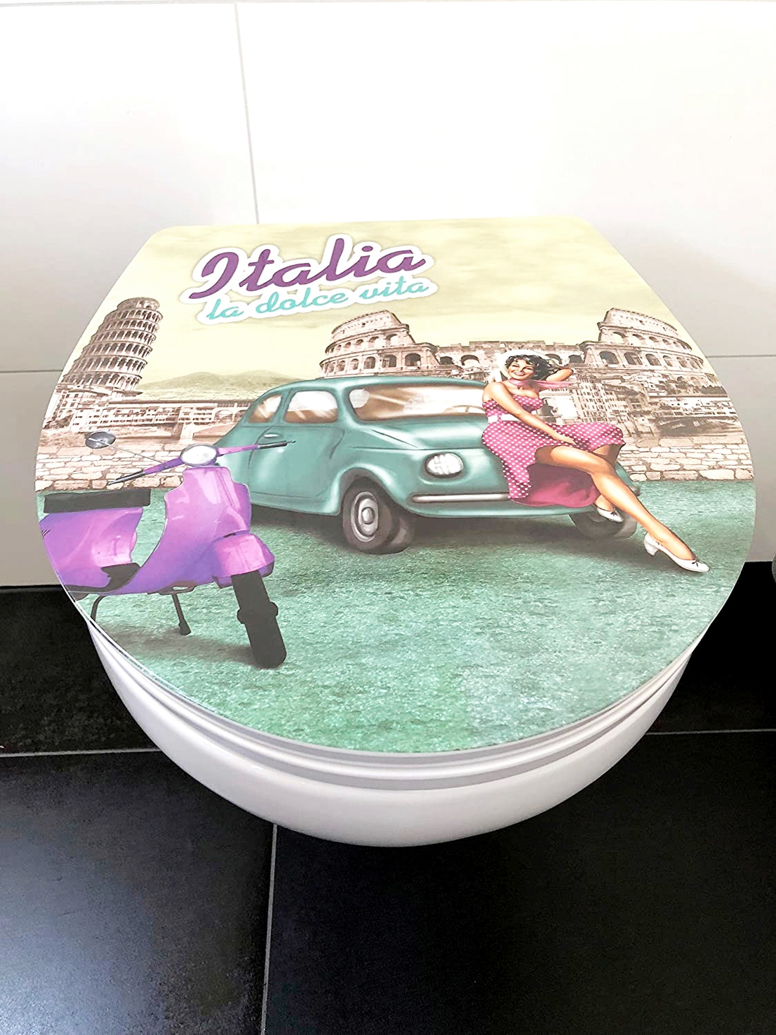 ADOB WC-Sitz »Italia la dolce vita«, Absenkautomatik, zur Reinigung auf Knopfdruck abnehmbar