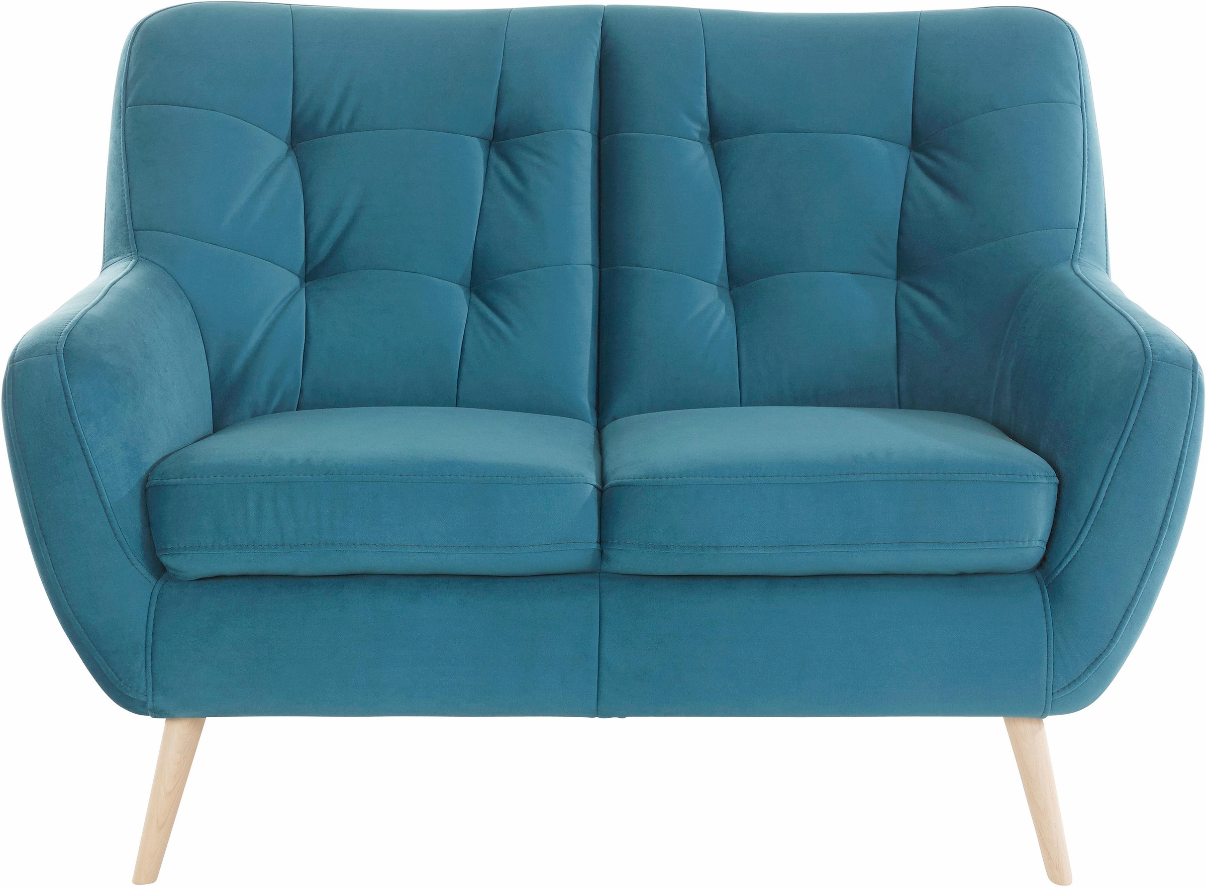 Image of exxpo - sofa fashion 2-Sitzer "Scandi, bequem, aufwendige Rückenpolsterung für mehr Sitzkomfort" akuelle Farben in hochwertige Bezugsqualitäten, Holzfuss