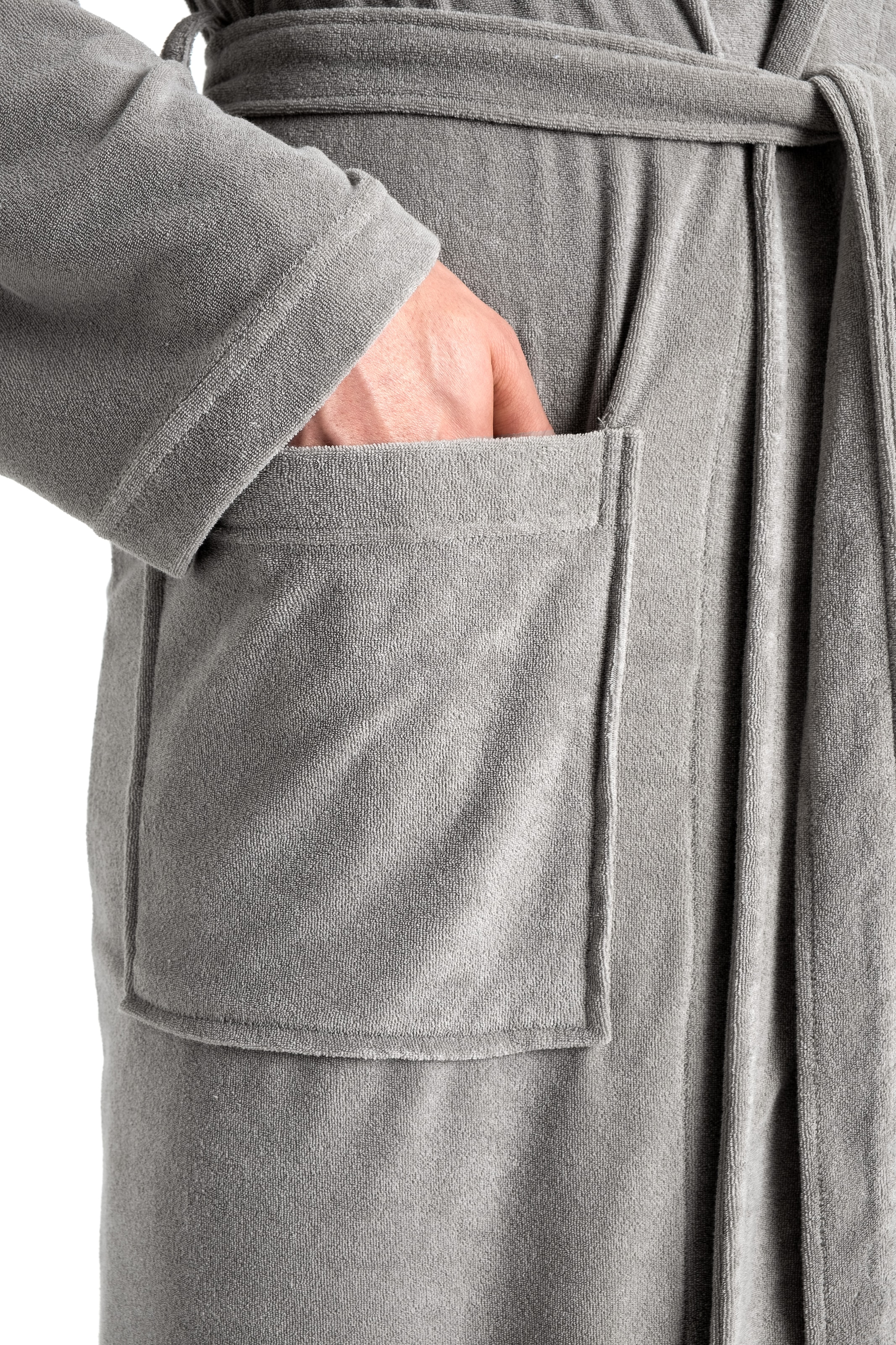 my home Peignoir de bain homme »Sina, ideal für Sauna & Spa, Hotelbademantel, Morgenmantel« 1 cuis einfarbiger Bademantel, lang, hoher Baumwollanteil, S-4XL