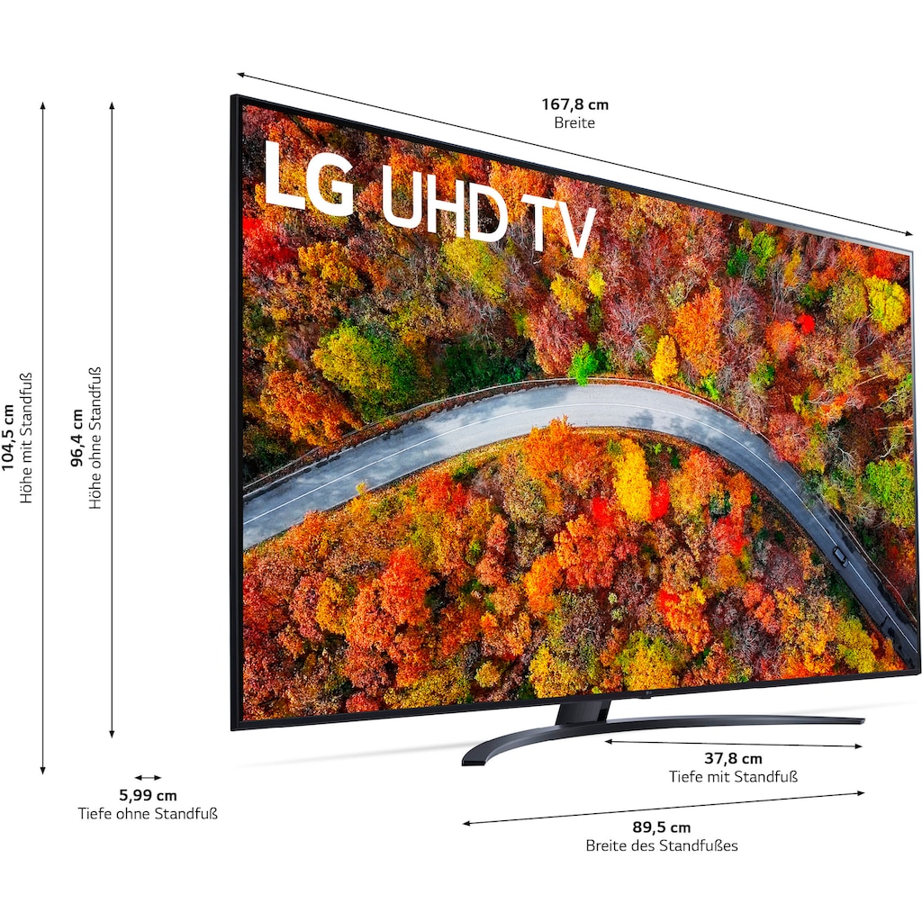 LG LCD-LED Fernseher »75UP81009LR«, 189 cm/75 Zoll, 4K Ultra HD, Smart-TV