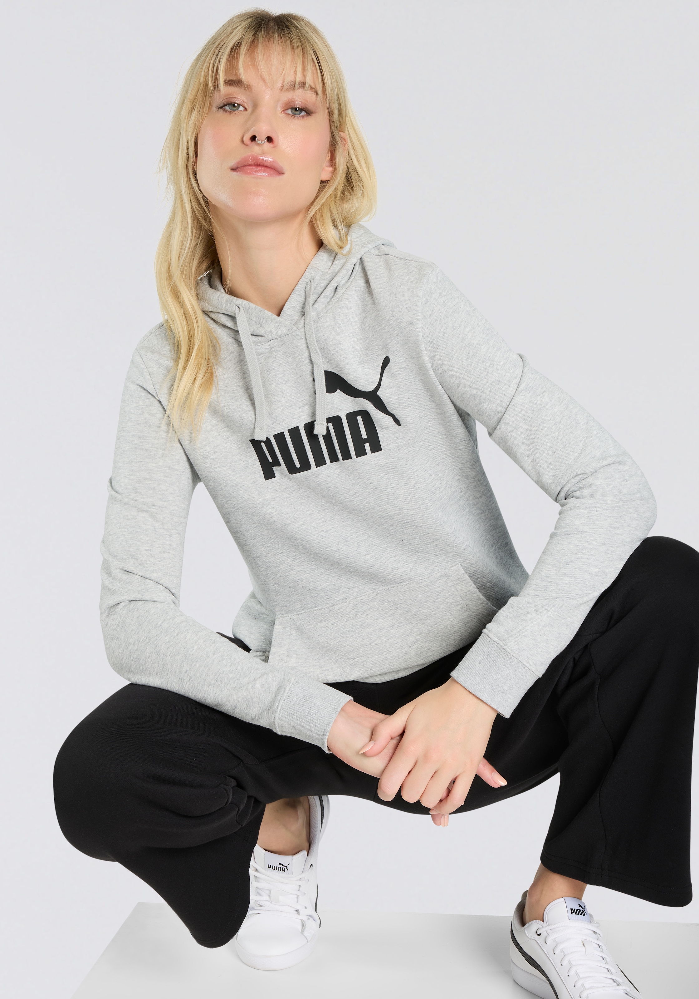 Image of PUMA Kapuzensweatshirt "ESS NO 1 LOGO HOODIE TR", Regular Fit, mit Kängurutasche, mit verstellbarer Kapuze