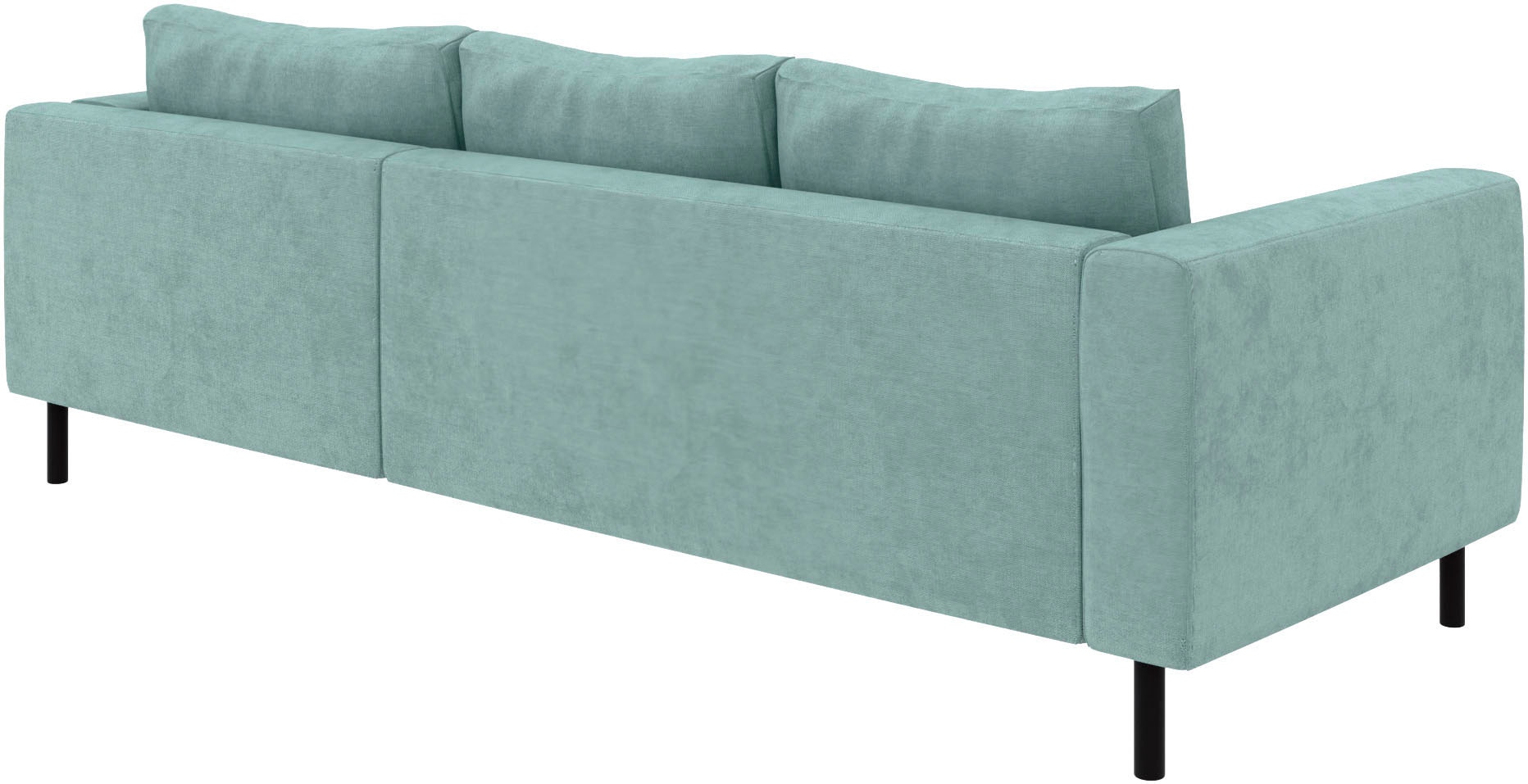 TRENDMANUFAKTUR Canapé d'angle »Amazing II, wahlw. mit Schlaffunktion & Bettkasten, Fuss schwarz« Recamiere beidseitig montierbar, L-Form,in Cord o. Struktur, B: 232 cm