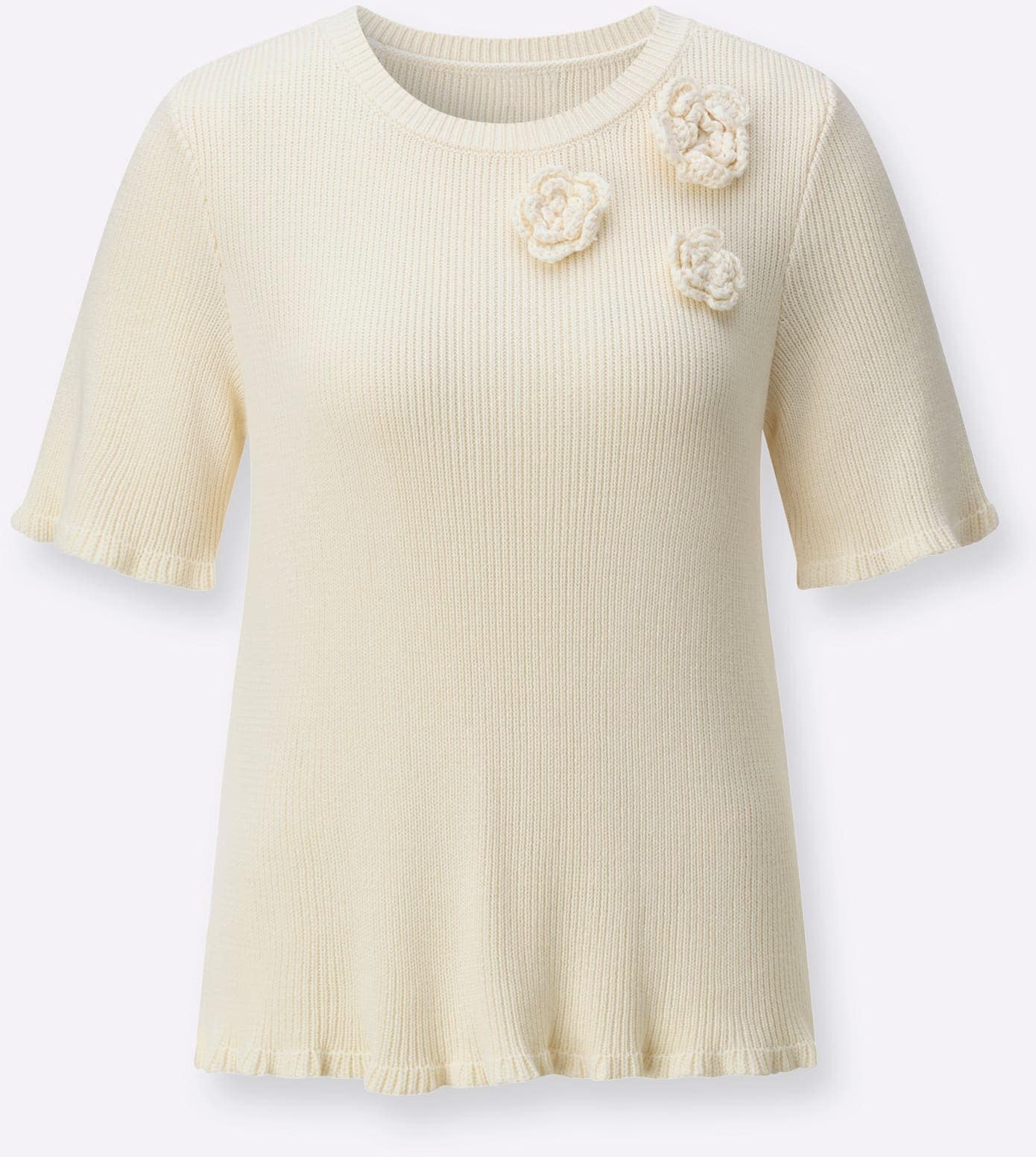 creation L Kurzarmpullover »Lyocell-Viskose-Pullover«