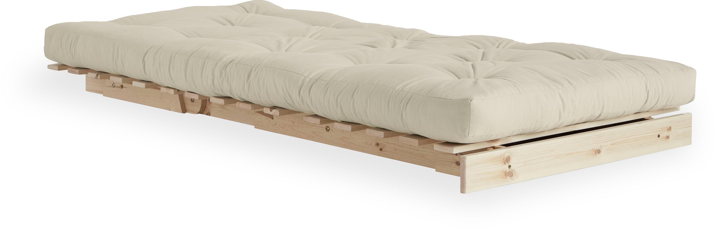 Karup Design Daybett »Daybett Roots Schlafsofa – Gästebett & Sofa aus FSC®-Kiefer«, Inkl. Futonmatratze, in mehreren Grössen & Farben erhältlich