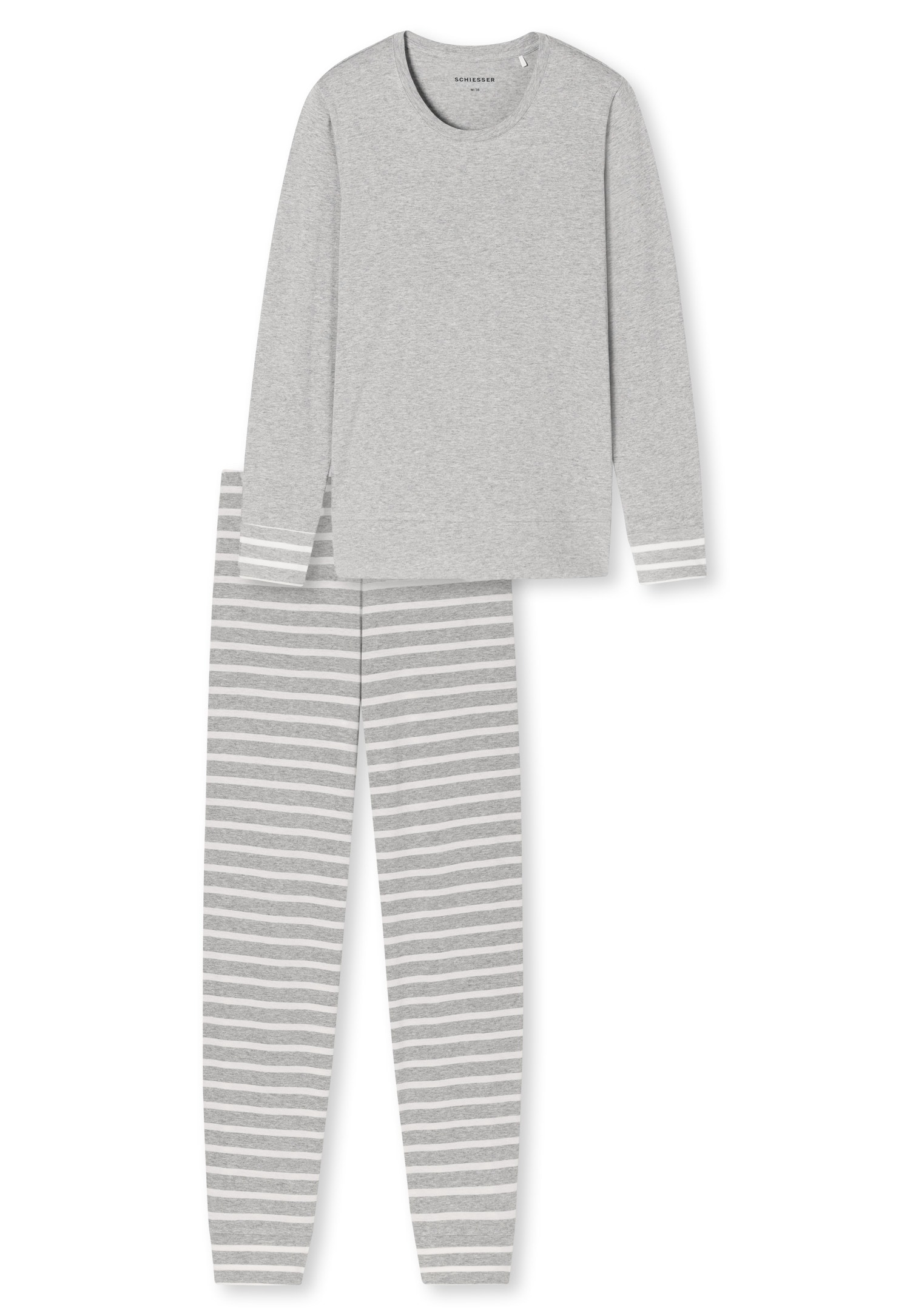 Schiesser Pyjama »Casual Essentials« 2 coton, col rond, manches longues