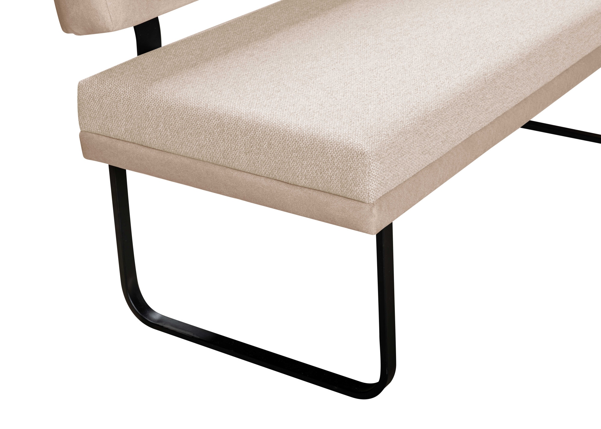 GOODproduct Sitzbank »Gabi Esszimmerbank, Bank, Küchenbank, Polsterbank« Gestell aus matt-schwarzem Flachmetall, stabil, 2-Stoff-Design