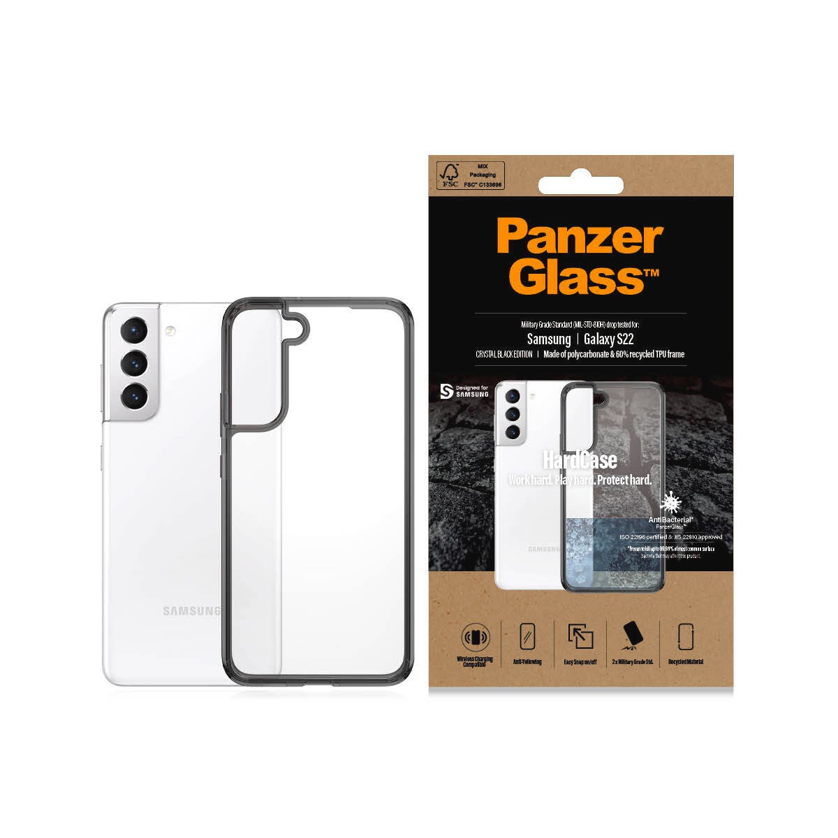 Image of PanzerGlass Displayschutzglas »HardCase für Samsung Galaxy S22 Antibakteriel«, (1 St.) bei Ackermann Versand Schweiz