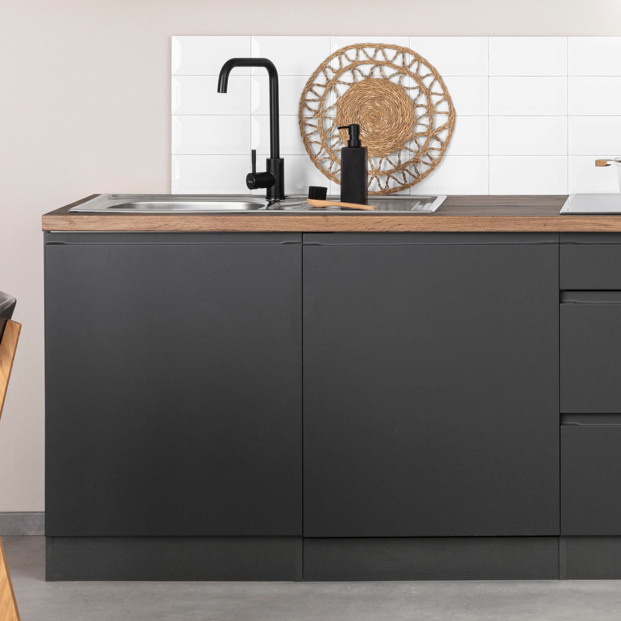 KOCHSTATION Spülenschrank »KS-Bruneck« >>Bruneck<< 120 cm breit, für viel Stauraum, hochwertige MDF-Fronten