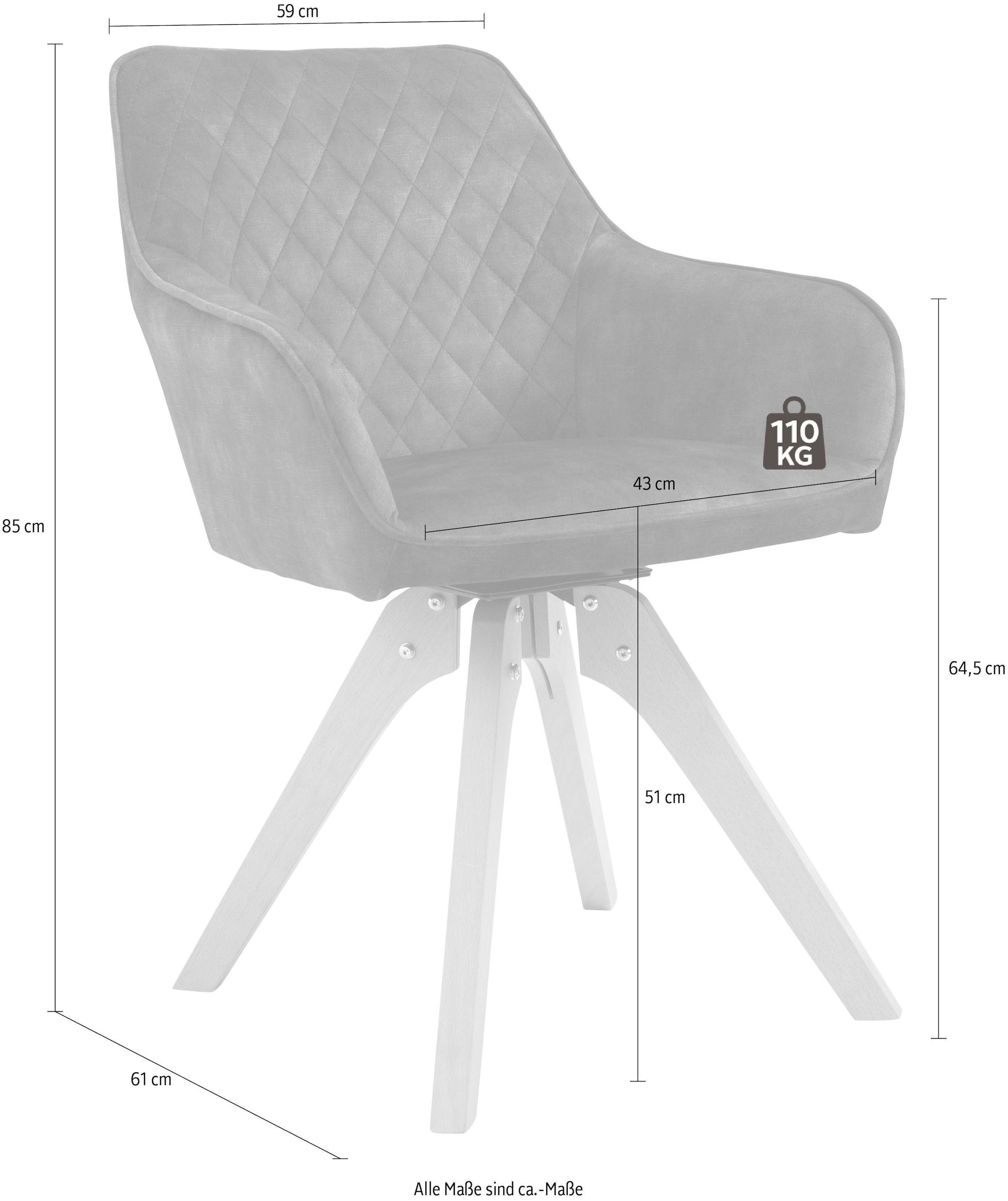 SalesFever Armlehnstuhl, 1 St., Samtvelours-Polyester, Sitzkomfort neu definiert: 180° Drehplatte inklusive!