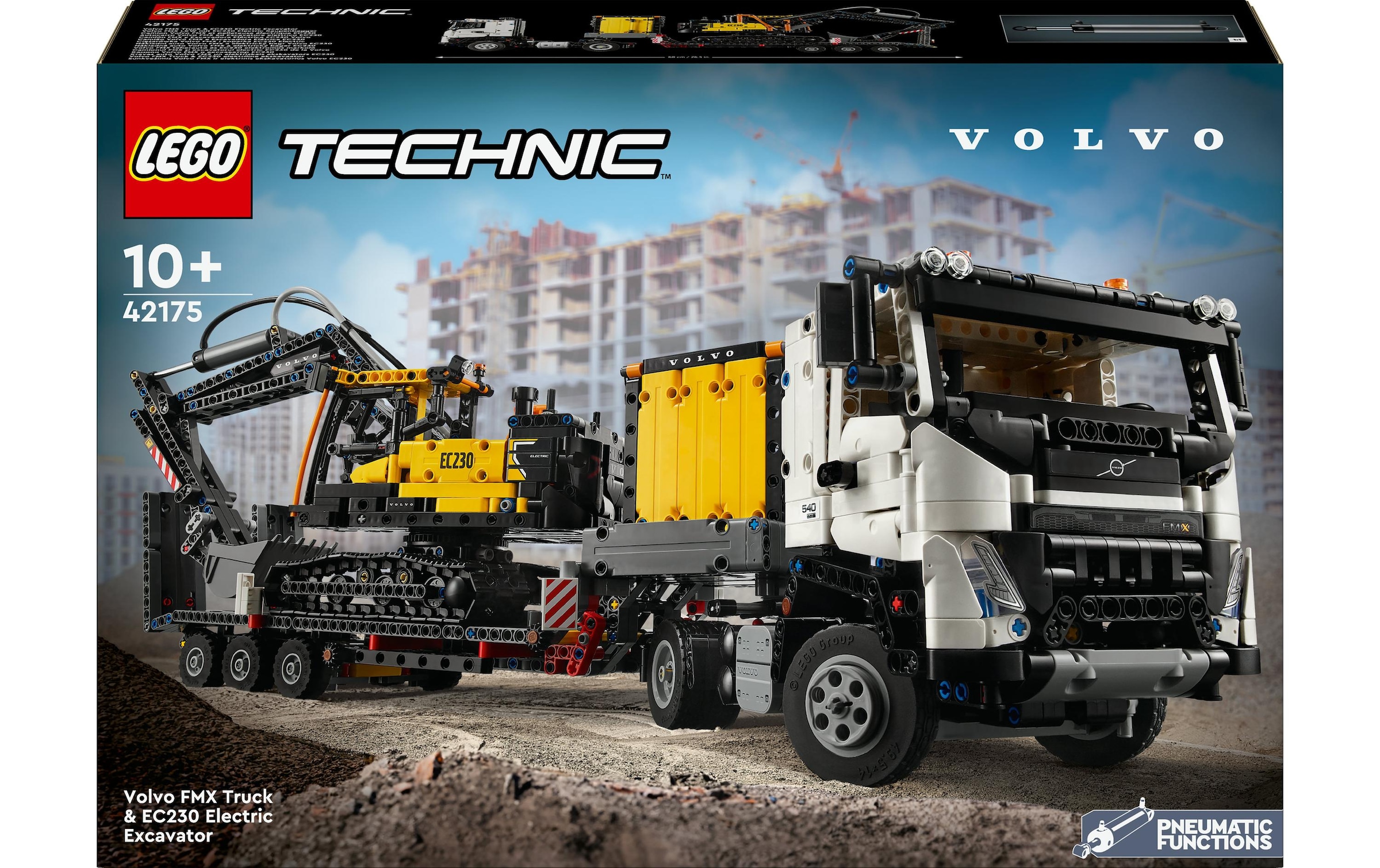 LEGO® Konstruktionsspielsteine »Technic Volvo FMX LKW mit EC230 Electric Raupenbagger...