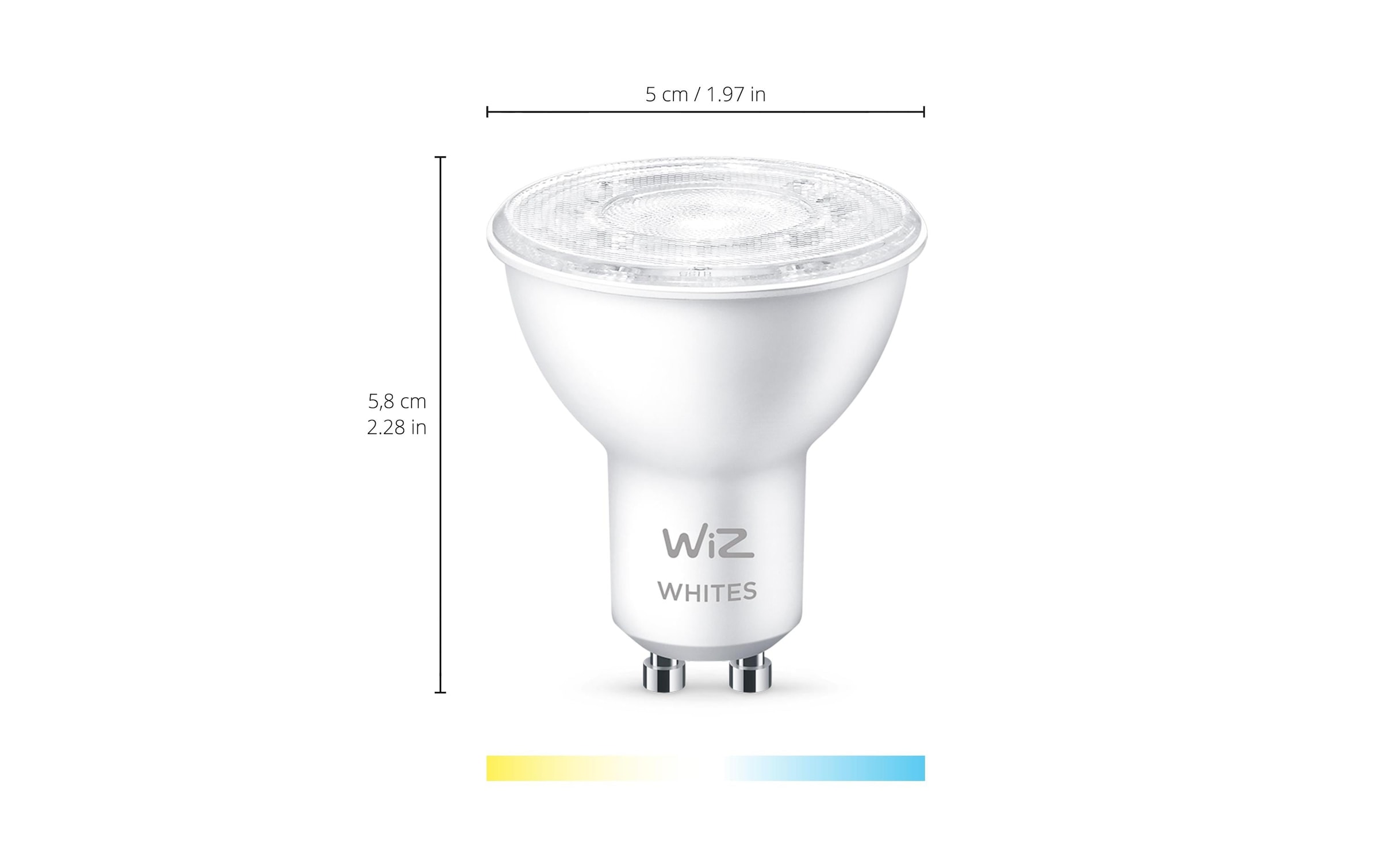 WiZ LED-Leuchtmittel »4.9W (50W) GU10 Tunable White Einzelpack«, GU10