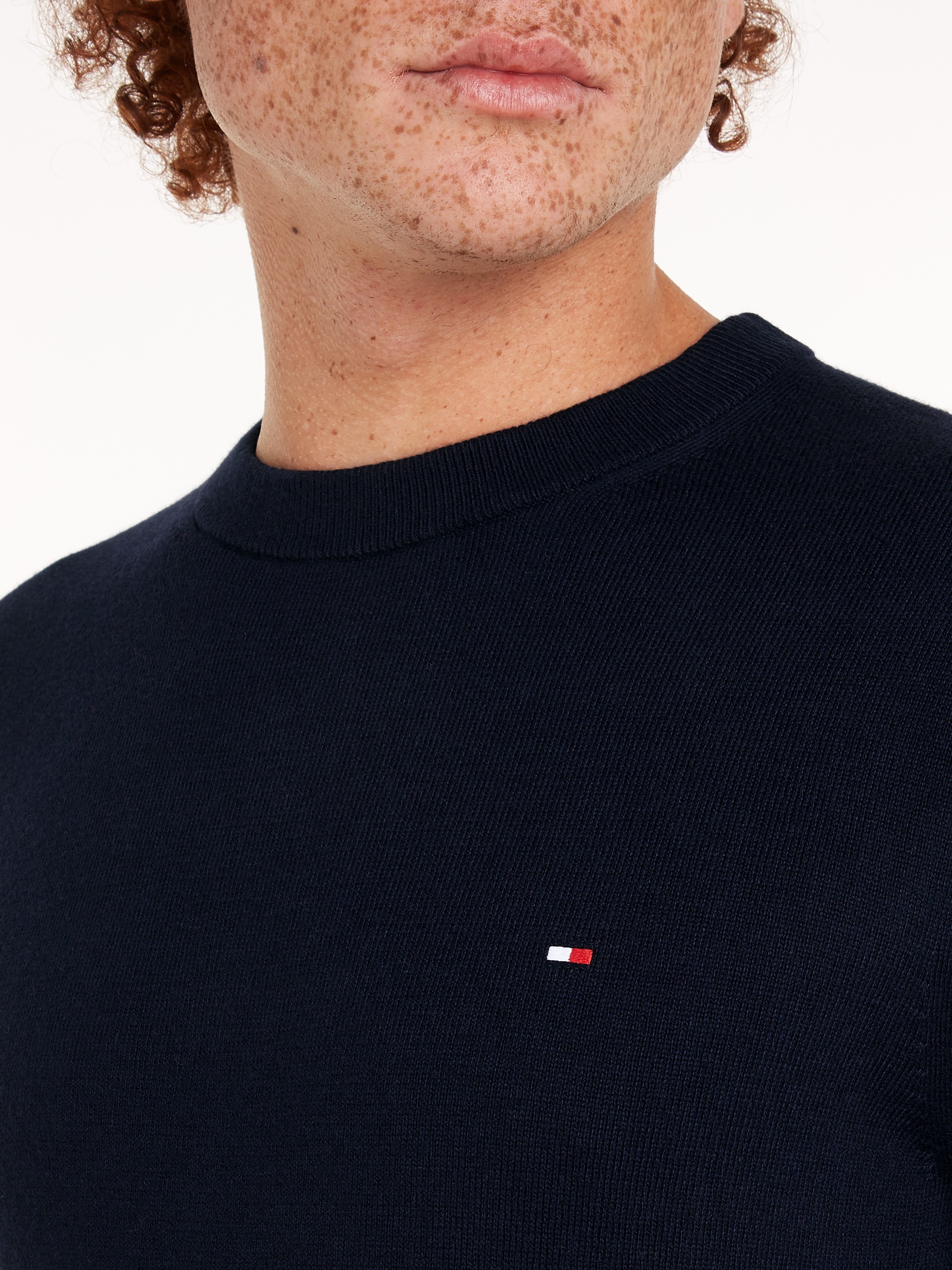 Tommy Hilfiger Rundhalspullover »PIMA ORG CTN CASHMERE CREW NECK«