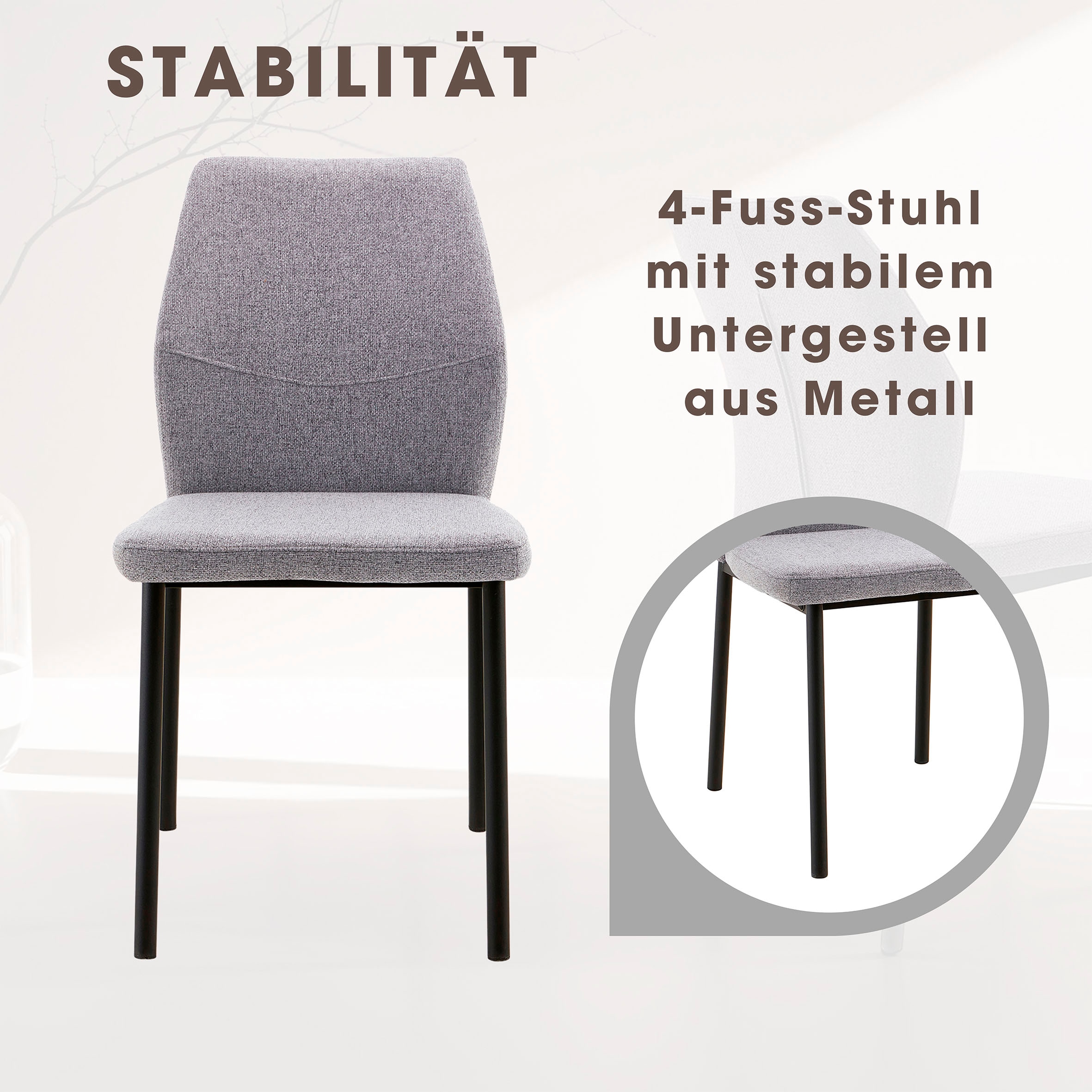 Home affaire Essgruppe »Genf Tischgruppe BESTSELLER,«, (Set, 5 tlg.), Küchentisch, 4 Stühle, moderne Tischplatte in eiche/schwarz