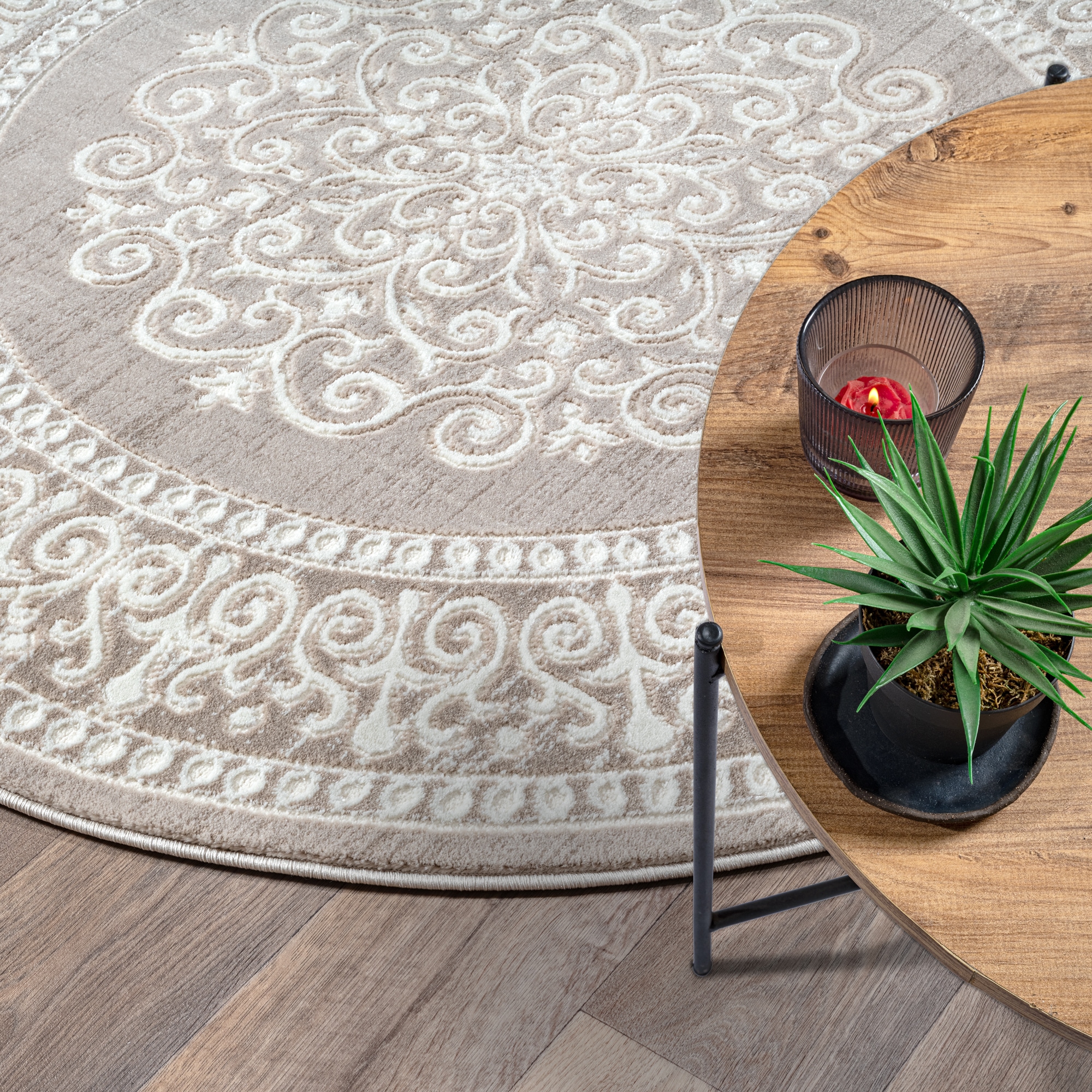 Sanat Teppich »Harmony 3204 , auch als Läufer« rund 12 mm Höhe Wohnzimmer, Kurzflor, modern, Orient Optik, Schlafzimmer
