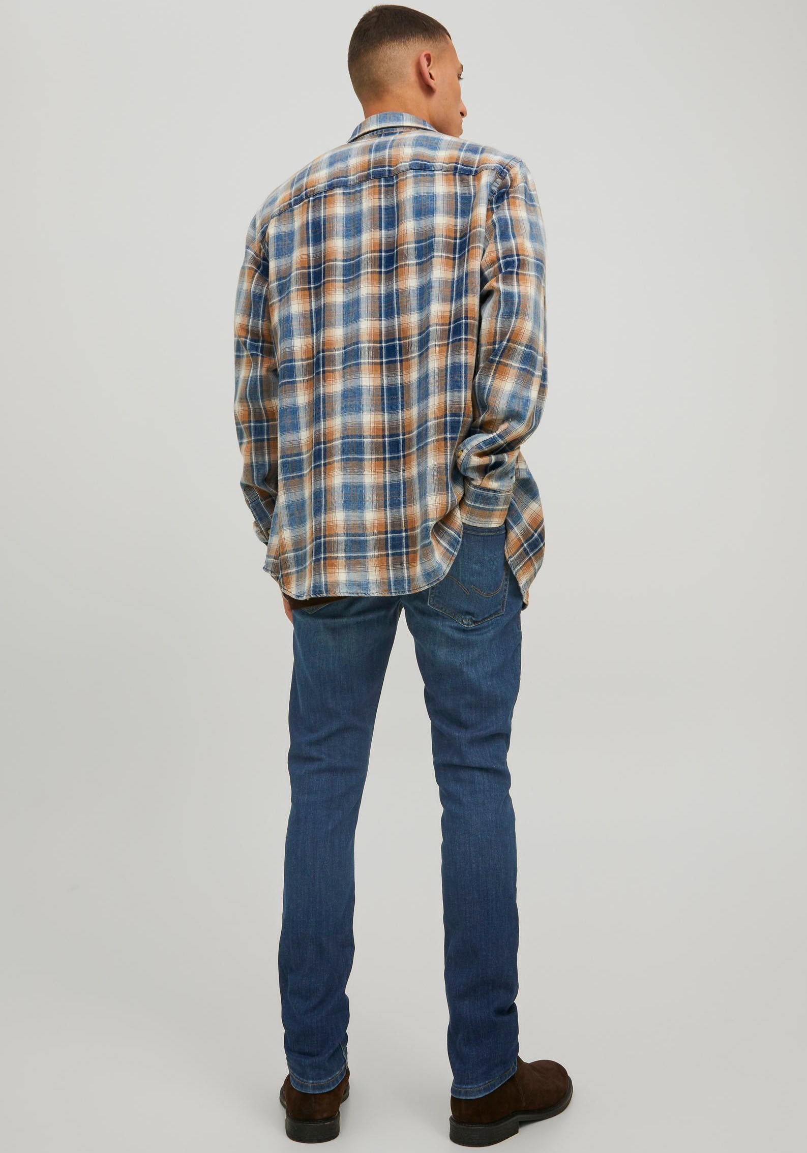 Jack & Jones Slim-fit-Jeans »JJIGLENN Slim-Fit mit Stretch und praktischer 5-Pocket-Form«, mit Abriebeffekten