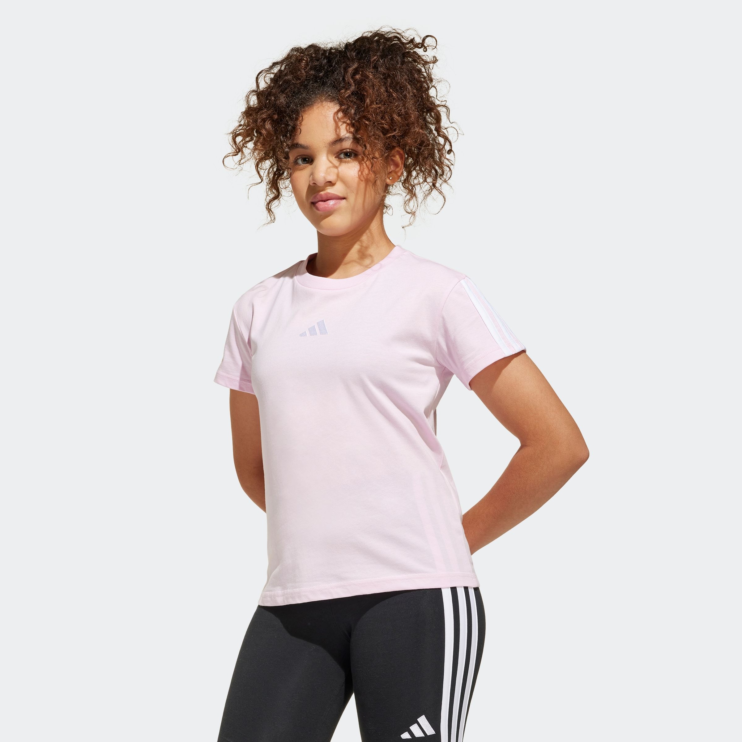 Image of adidas Sportswear T-Shirt "JG 3S TEE 160" für Kinder, mit Rundhalsausschnitt, ohne Verschluss, aus Baumwolle
