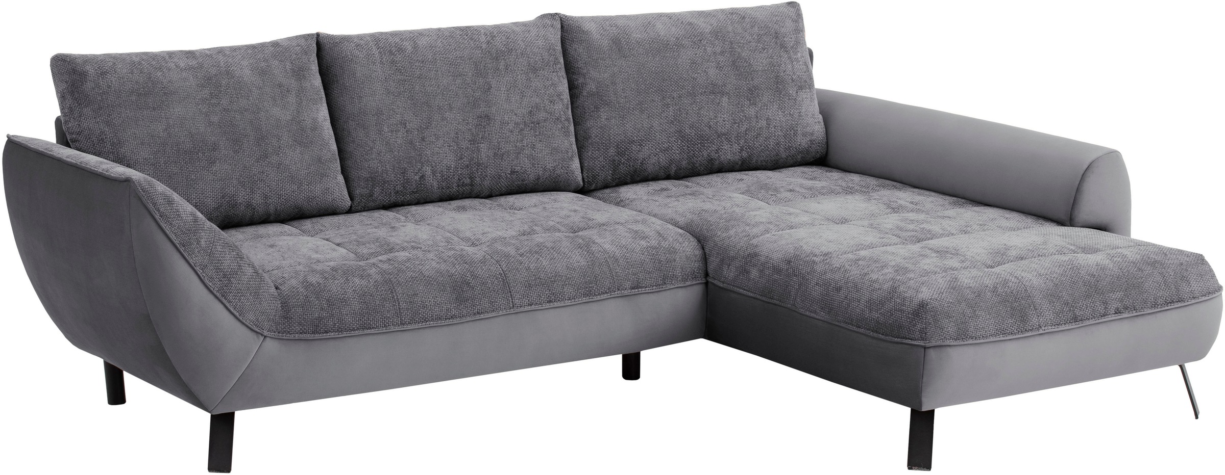 exxpo - sofa fashion Canapé d'angle »Bellini, Materialmix oder komplett Struktur, Breite 268cm, bequem« bequem und modern, Materialmix, L-Form