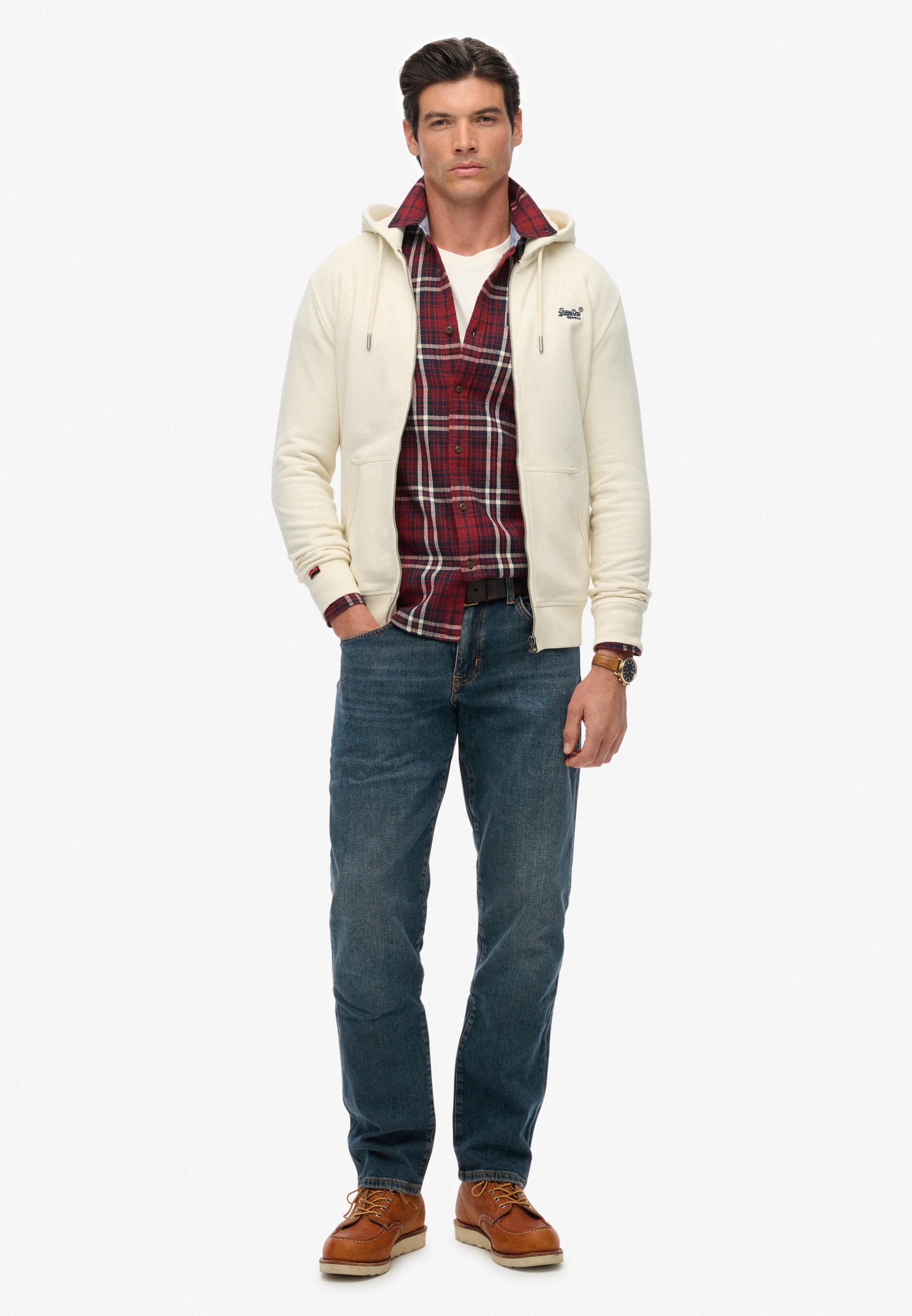 Superdry Kapuzensweatjacke »ESSENTIAL LOGO ZIP HOODIE HB« Baumwollmischung, slim fit